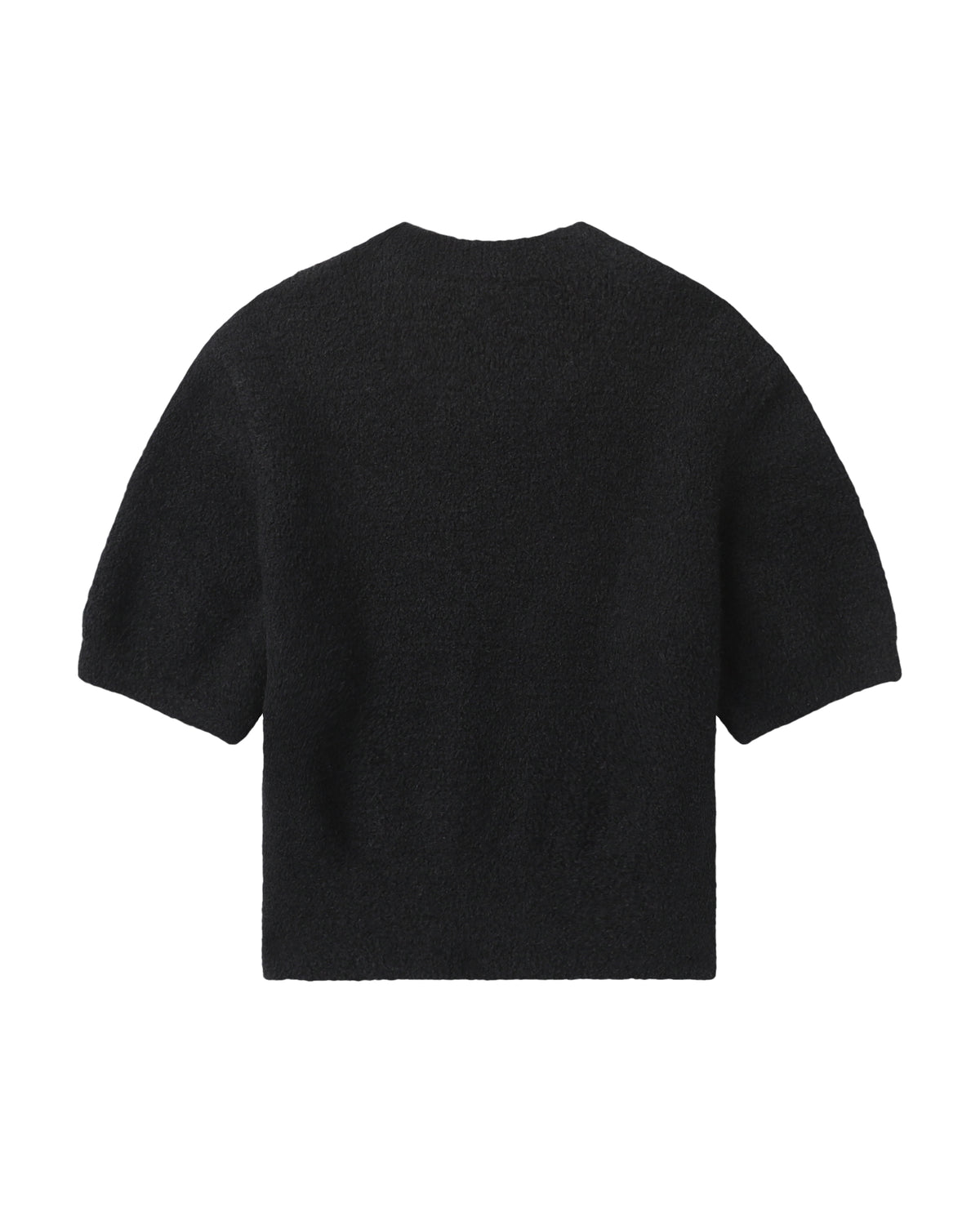 Logo knit short sleeve crop top