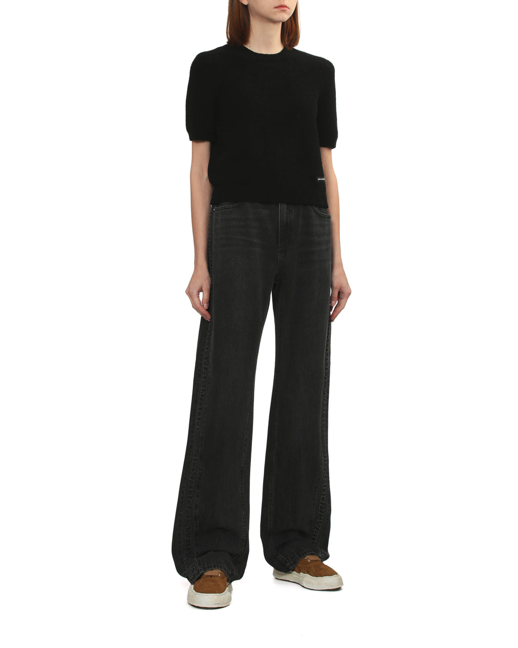 Short sleeve crew neck sweater
