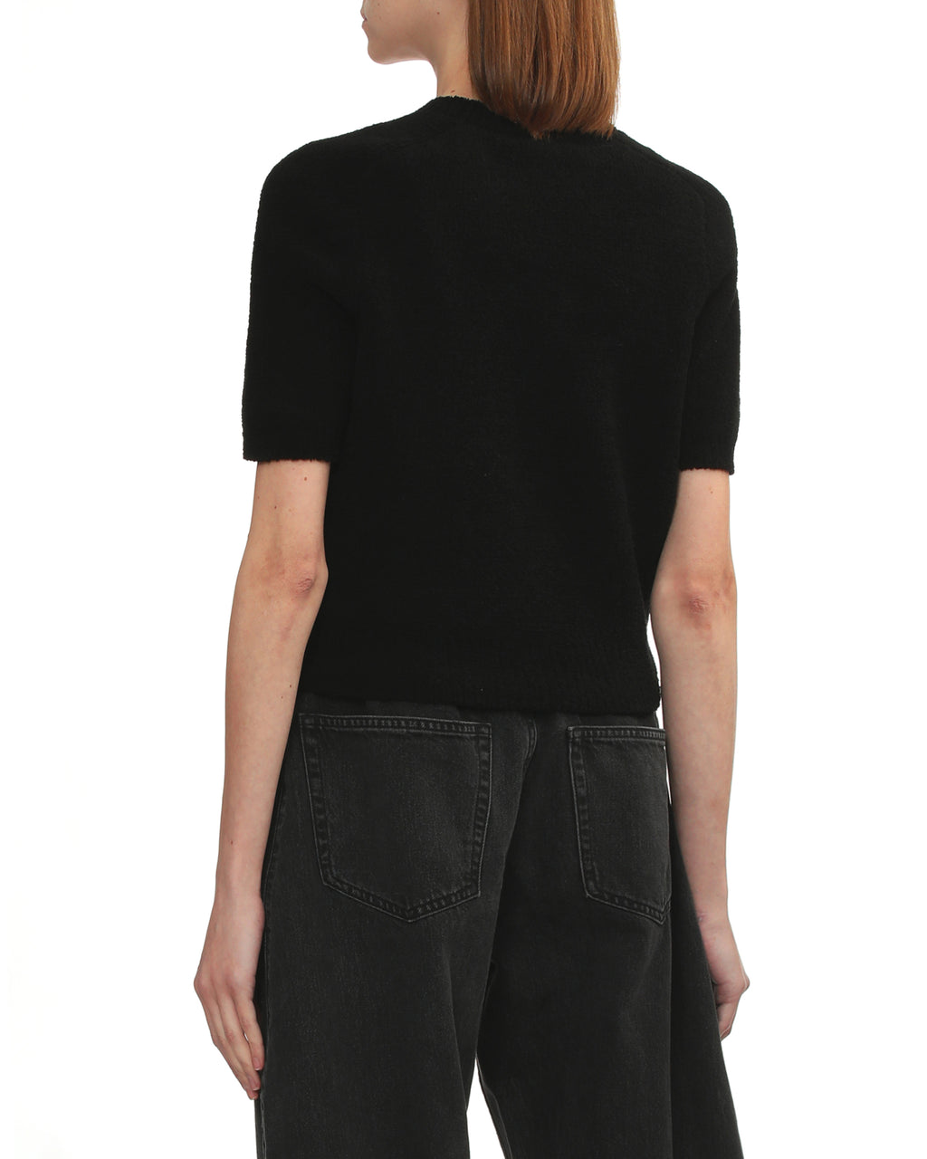 Short sleeve crew neck sweater