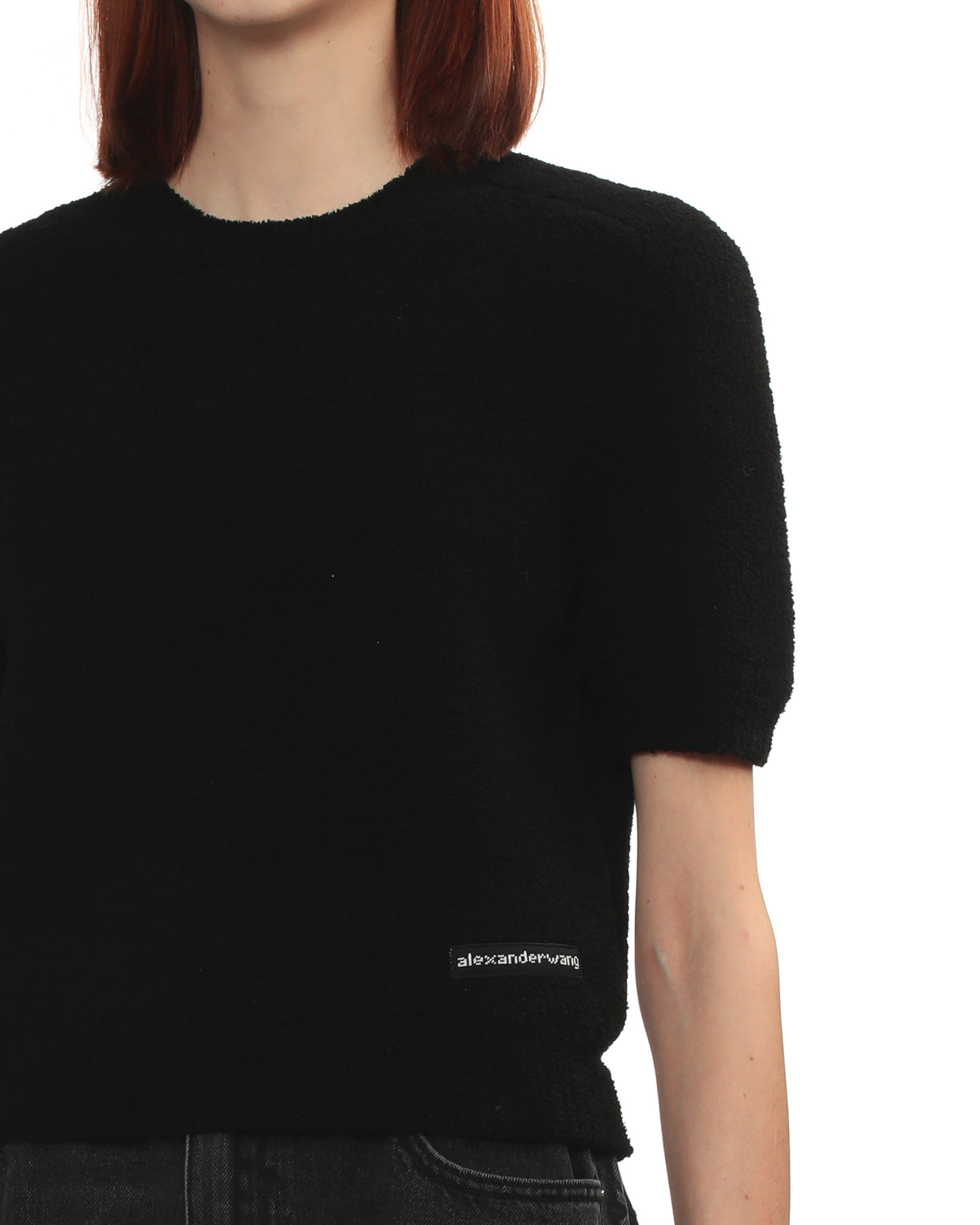Short sleeve crew neck sweater