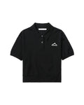 3D logo mesh cropped polo shirt