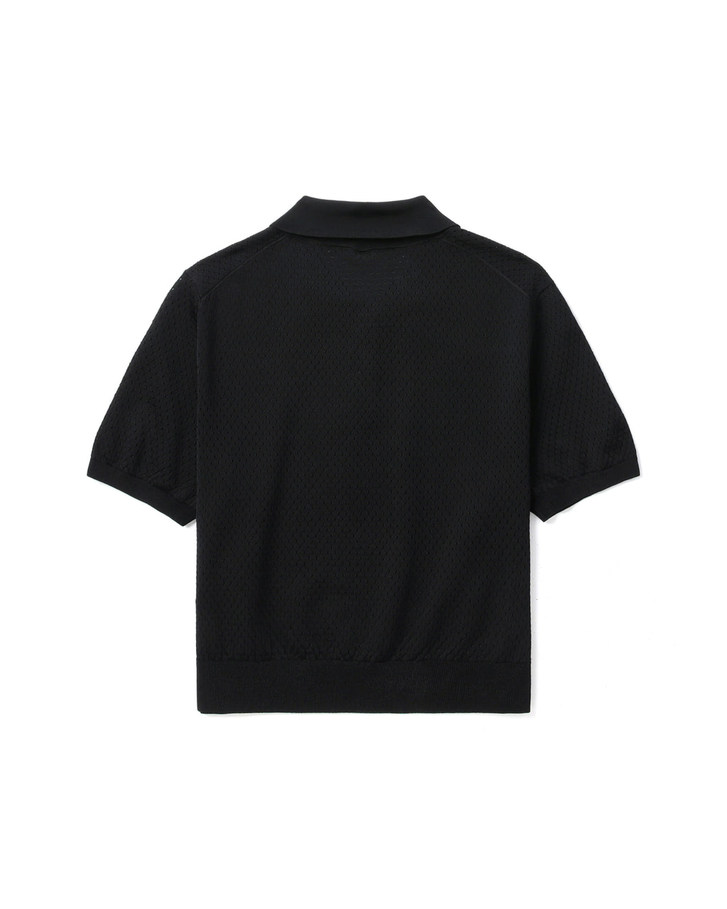 3D logo mesh cropped polo shirt