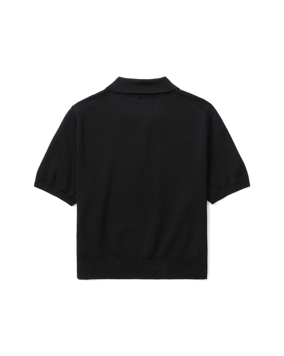 3D logo mesh cropped polo shirt