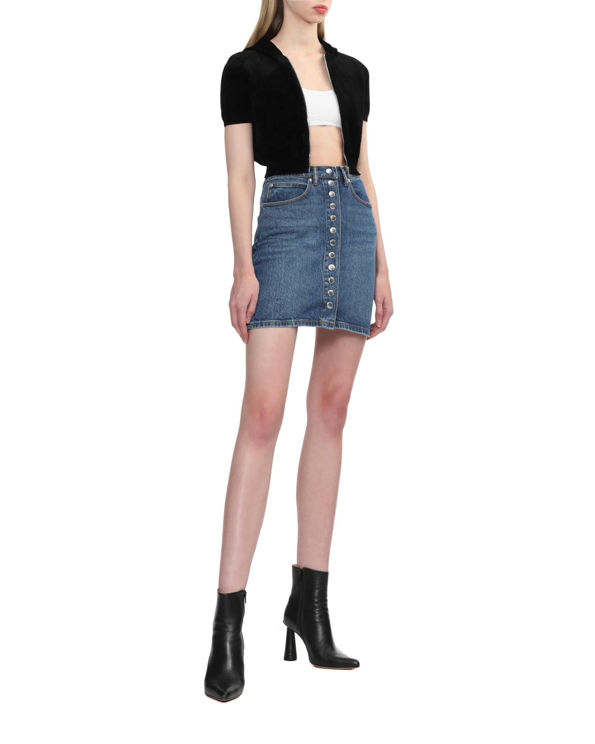 Denim mini skirt