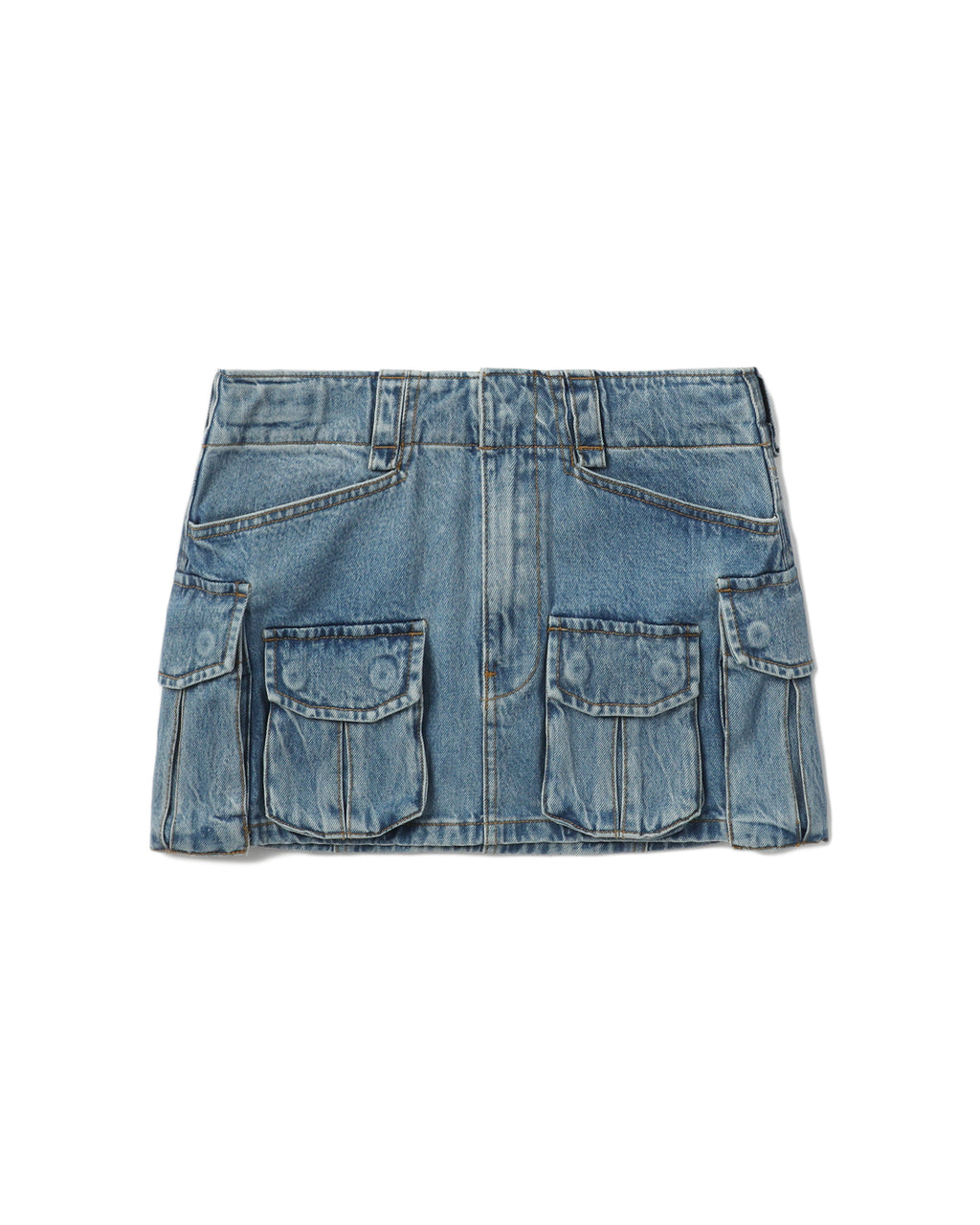 Mid-rise cargo pocket mini skirt