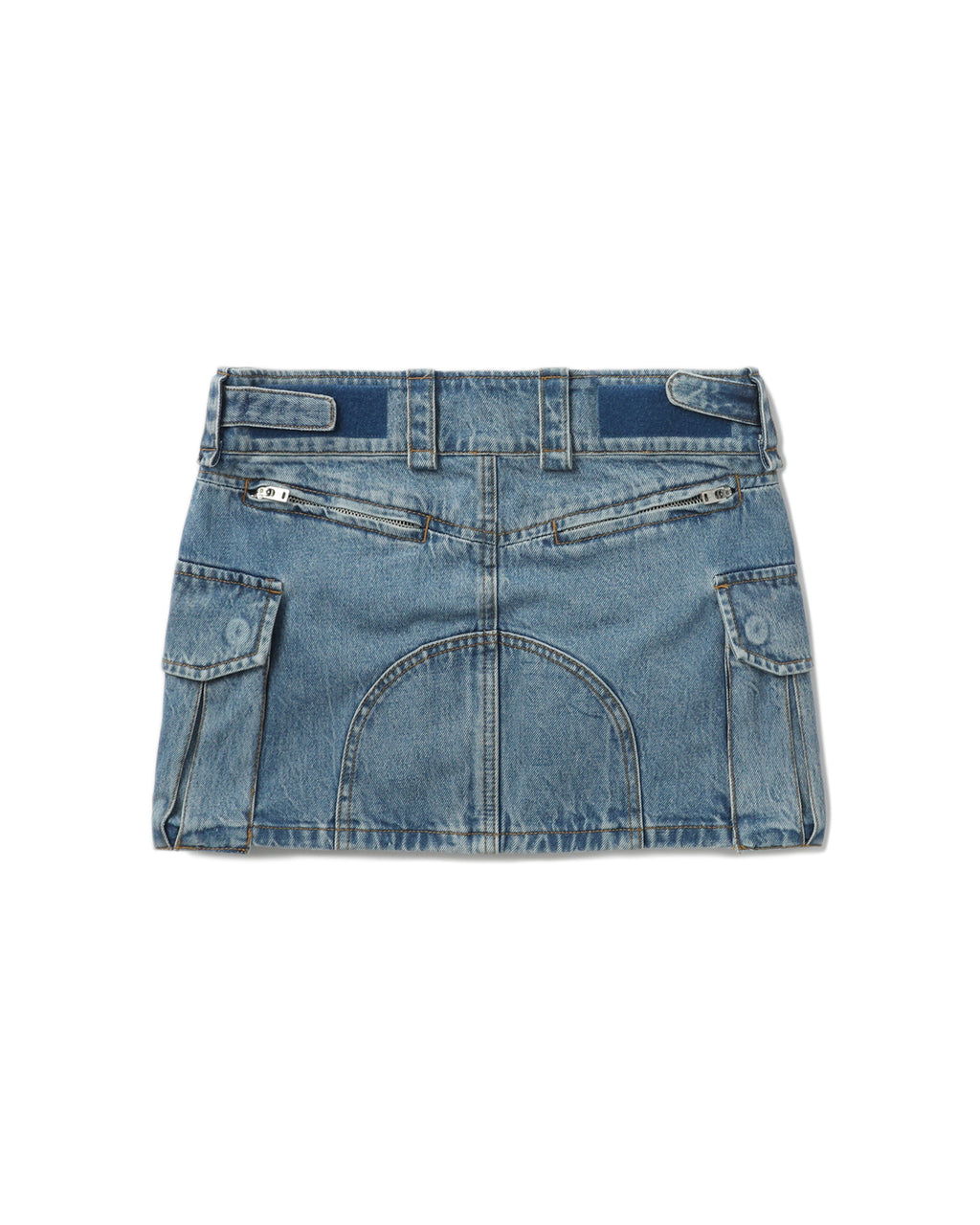 Mid-rise cargo pocket mini skirt