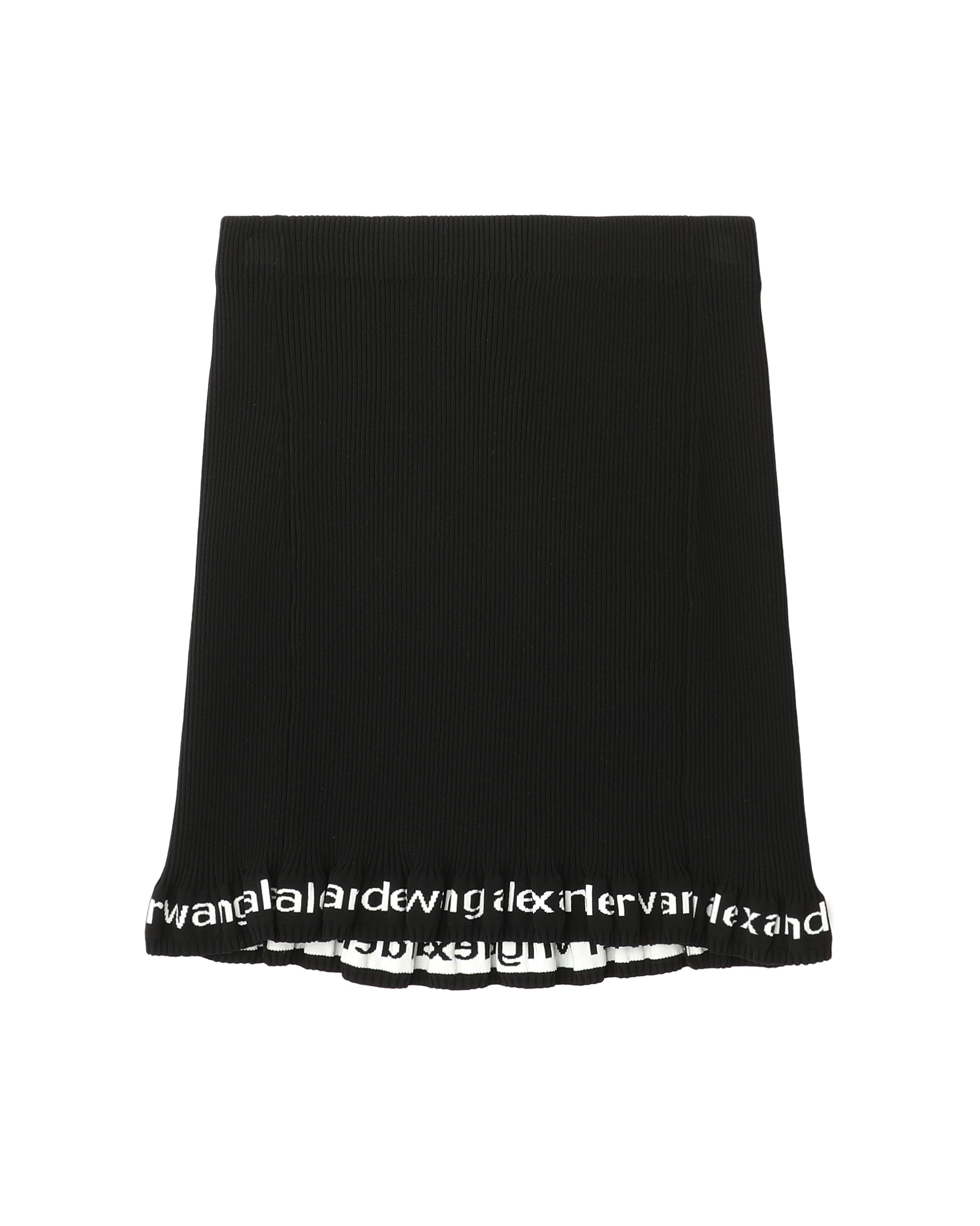 Ribbed mini skirt with logo
