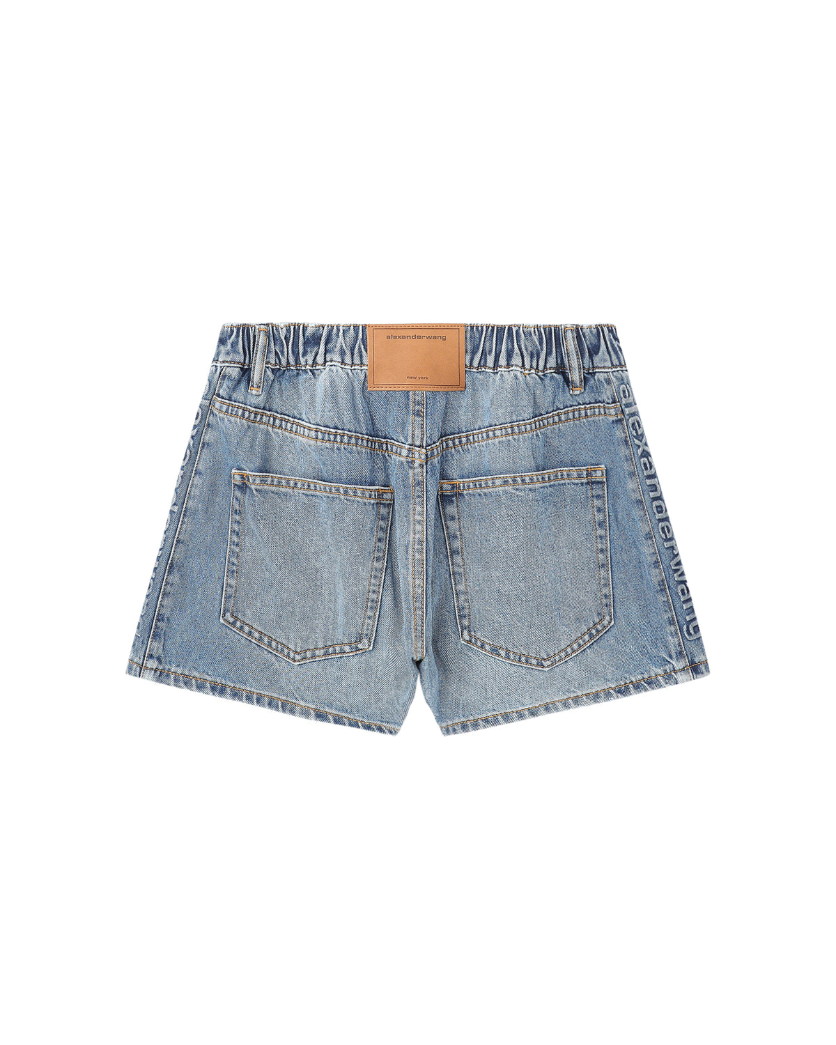Marathon logo-embossed denim balloon jogger shorts