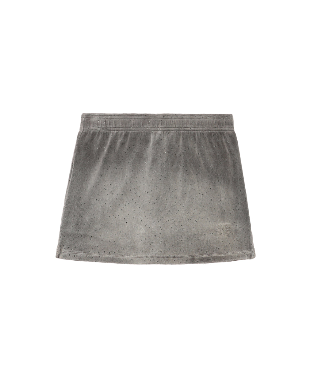 Mid-rise mini skort in crushed velour