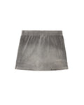 Mid-rise mini skort in crushed velour