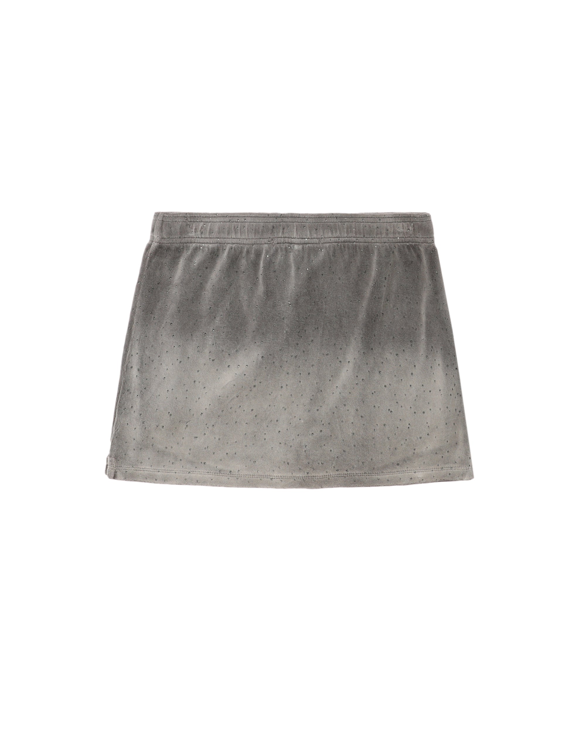 Mid-rise mini skort in crushed velour