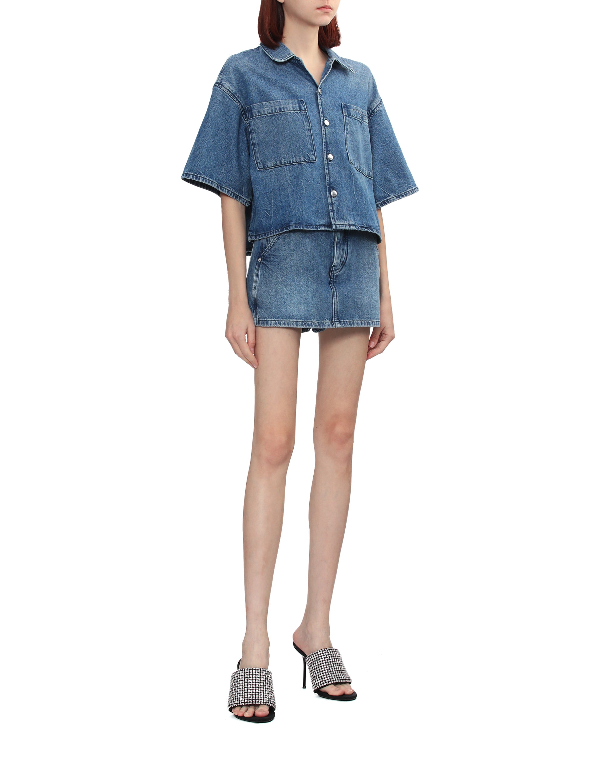 Denim skorts