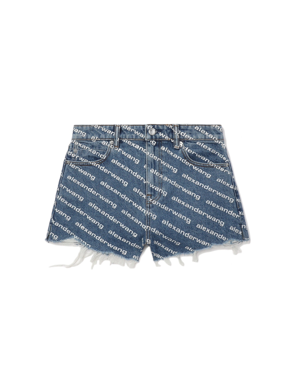Branded denim shorts