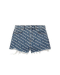 Branded denim shorts