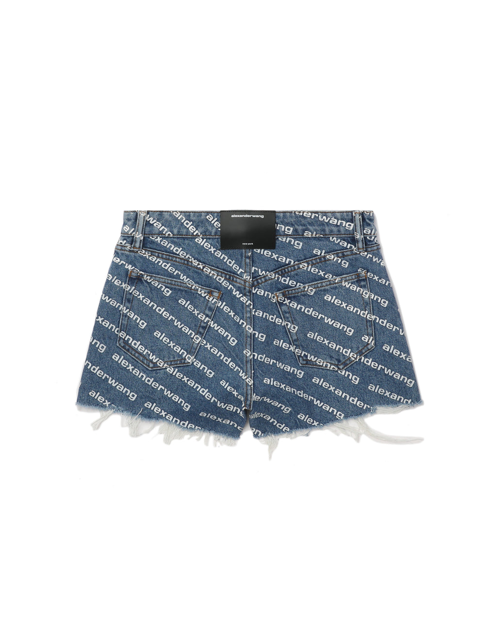 Branded denim shorts