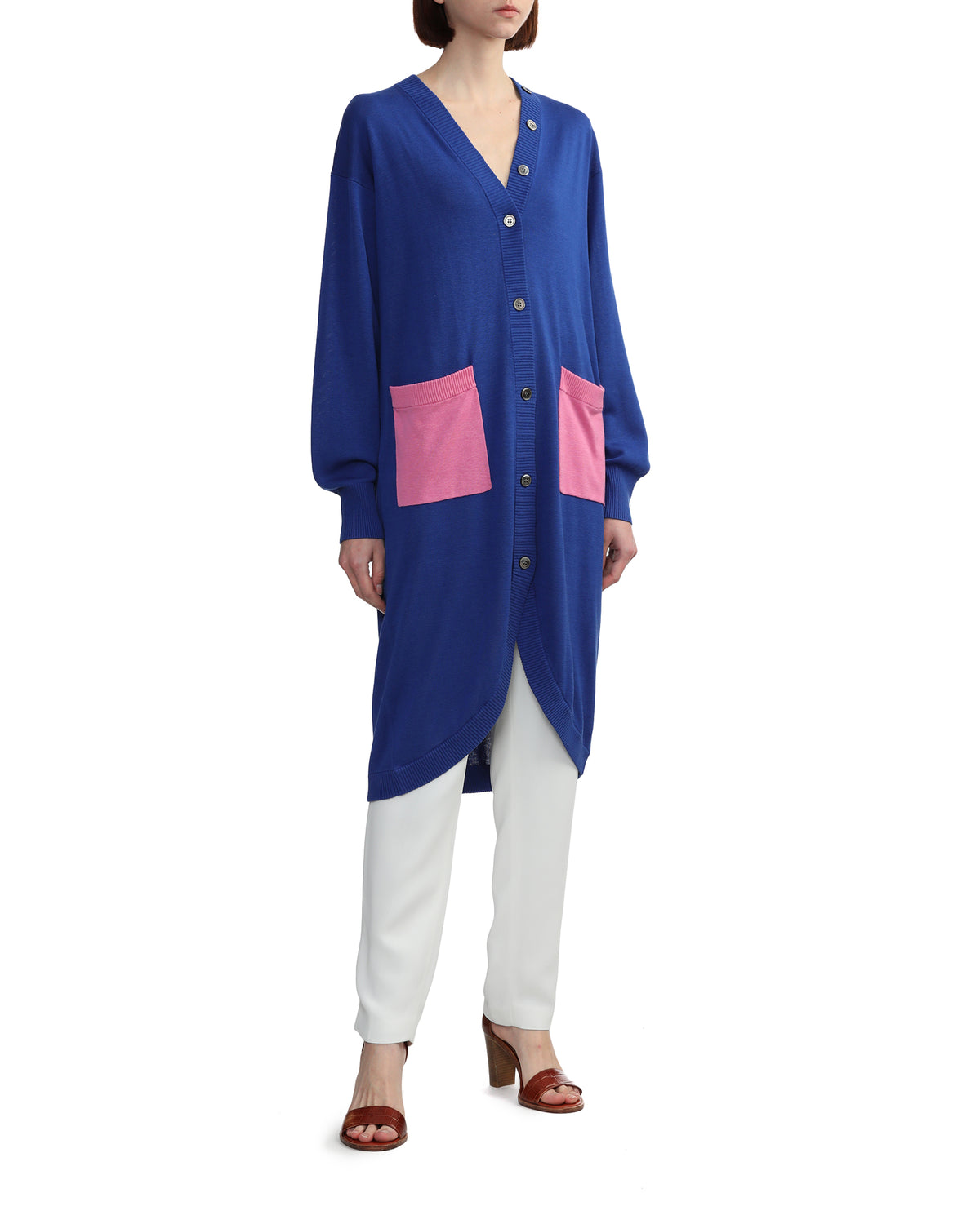 Cotton silk long cardigan
