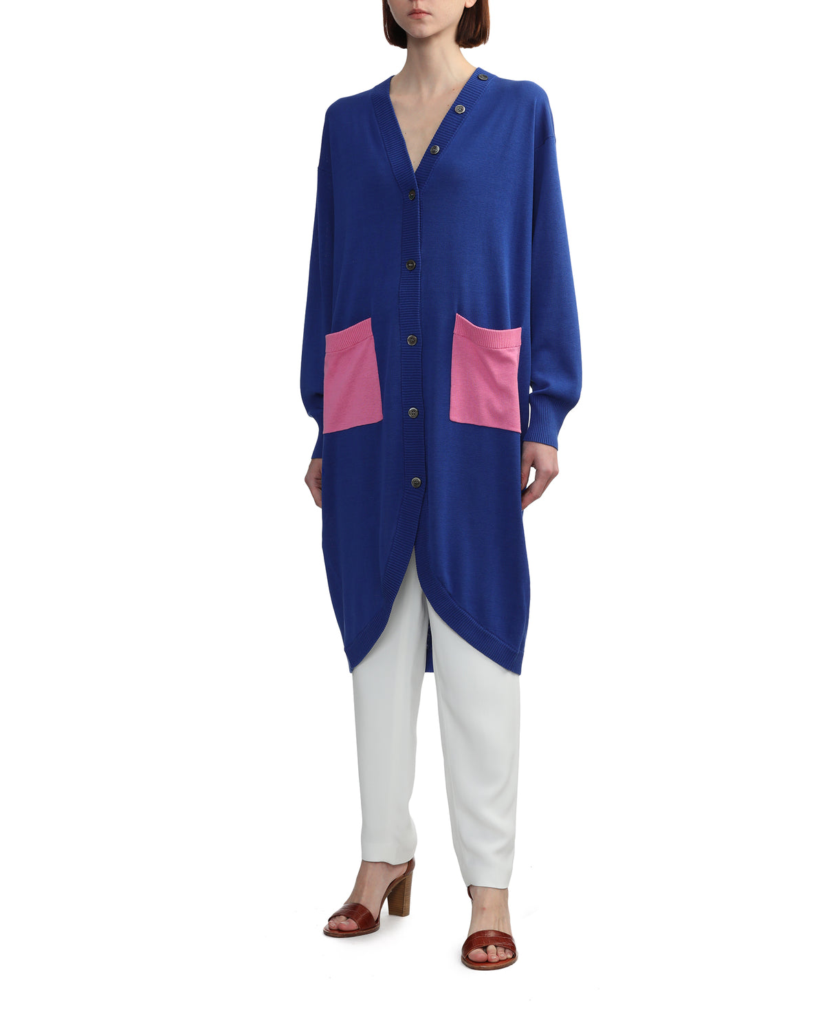 Cotton silk long cardigan