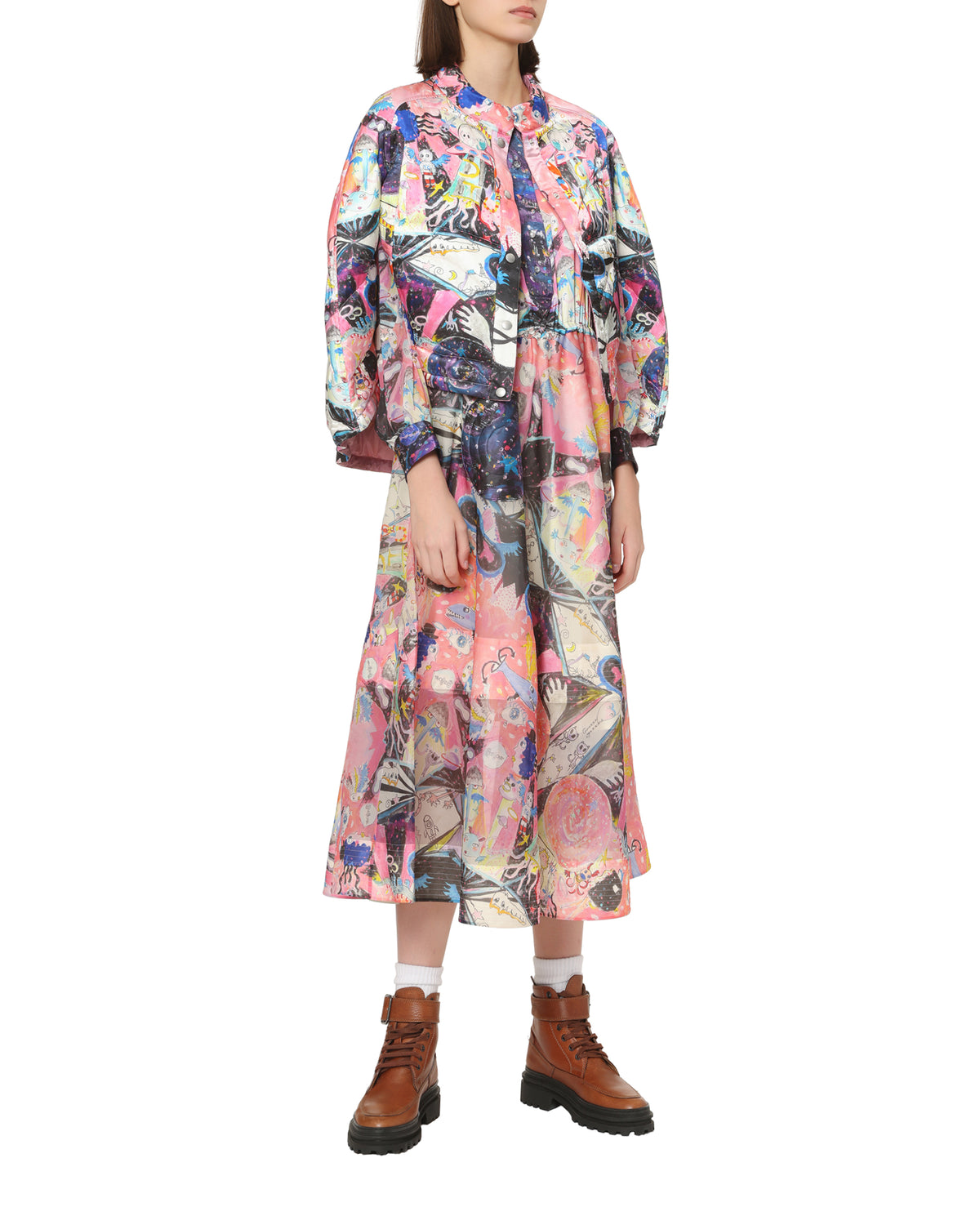 Printed quilted jacket