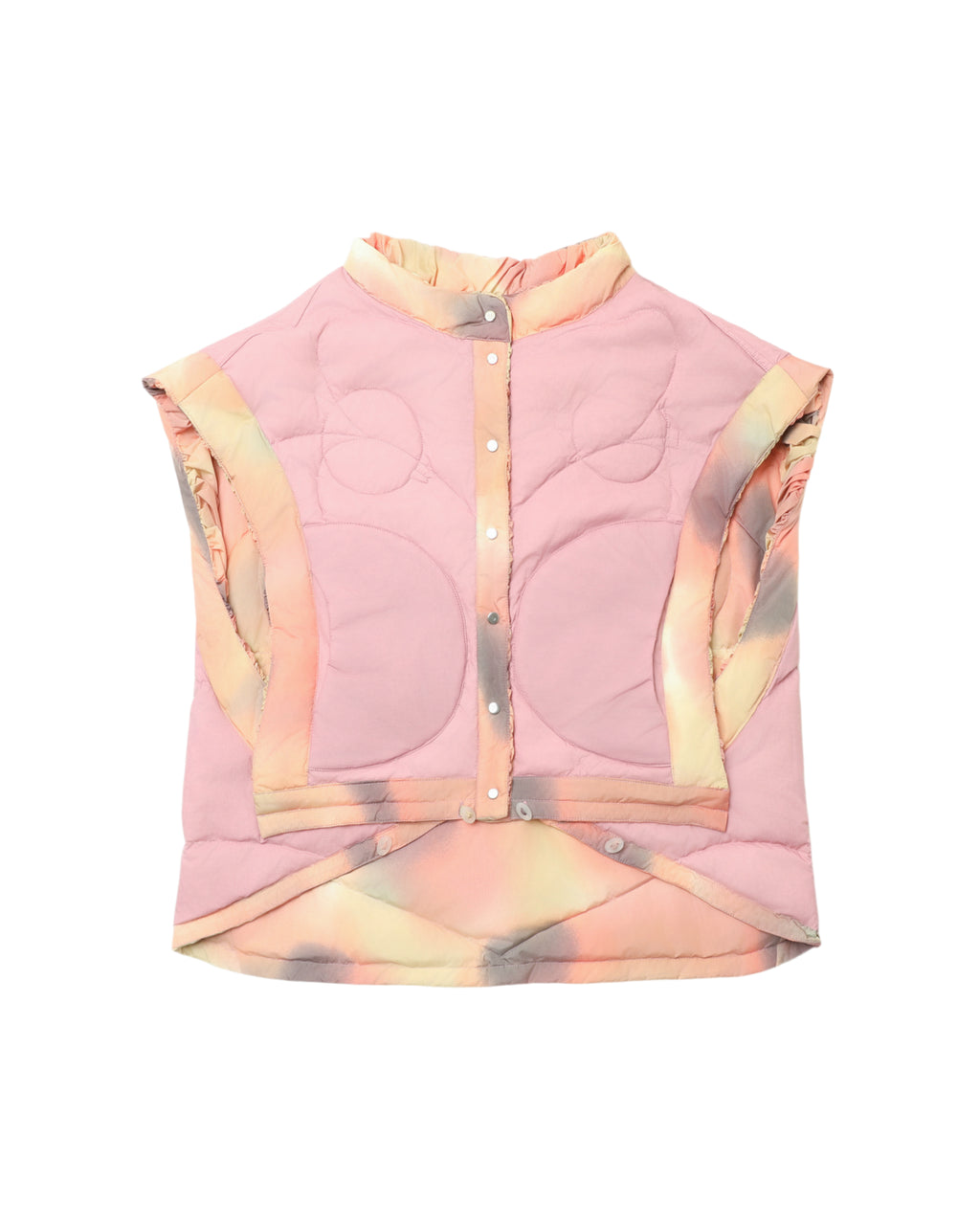 Quilted ruffle vest
