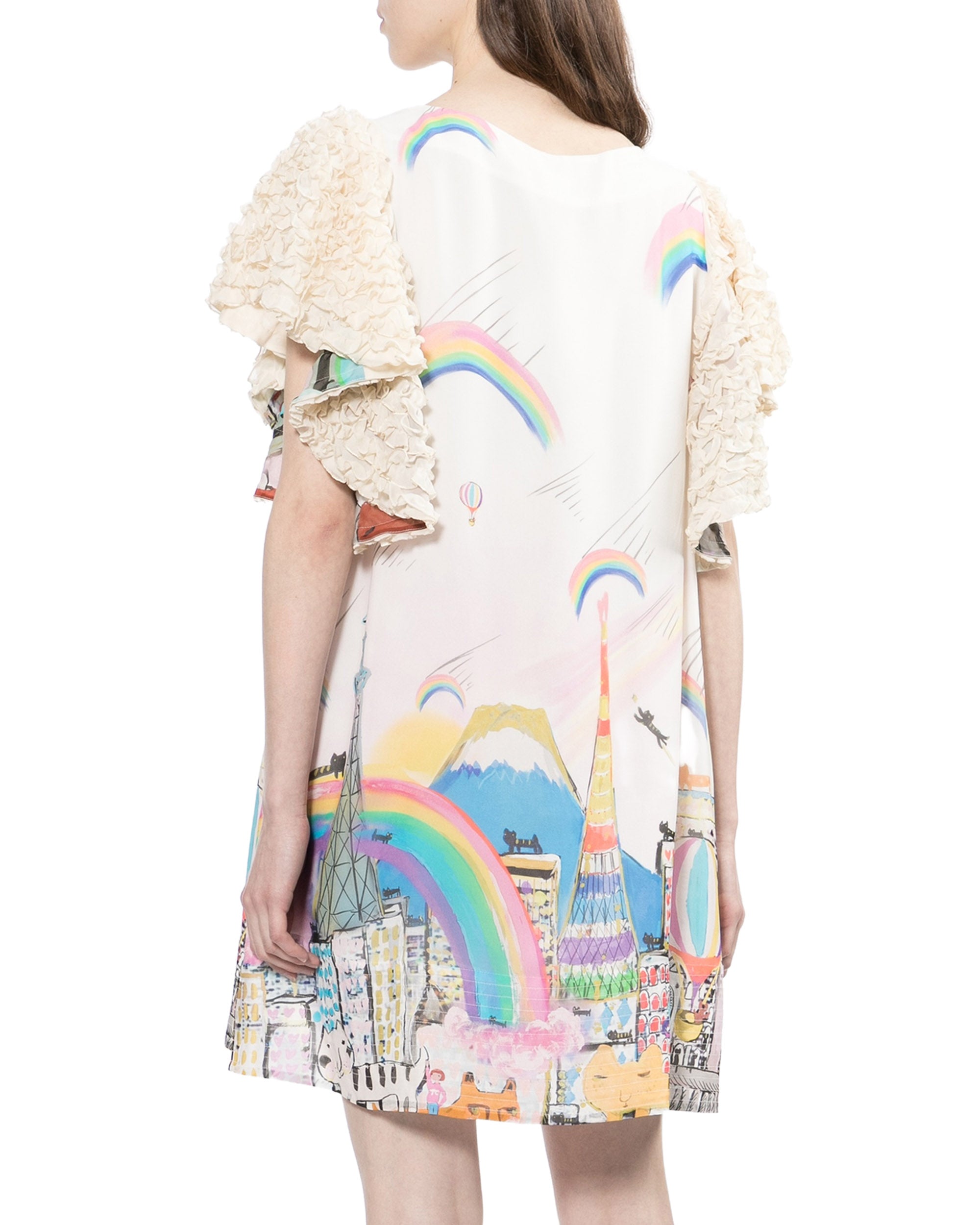 Ruffled short sleeves dress