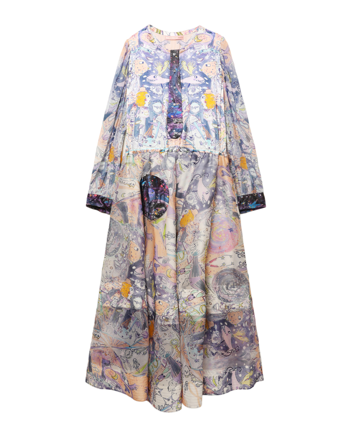 Printed long sleeve dress