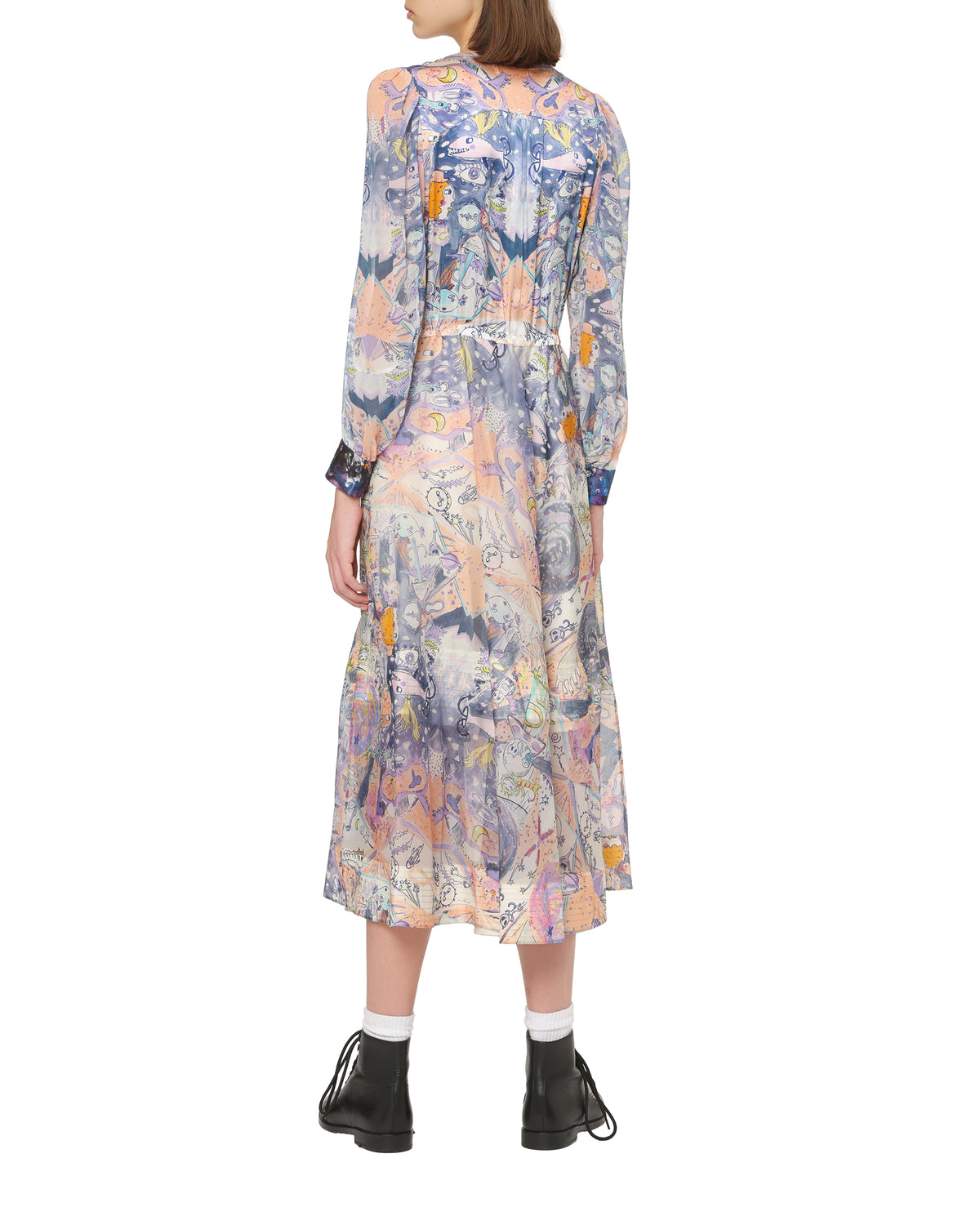 Printed long sleeve dress