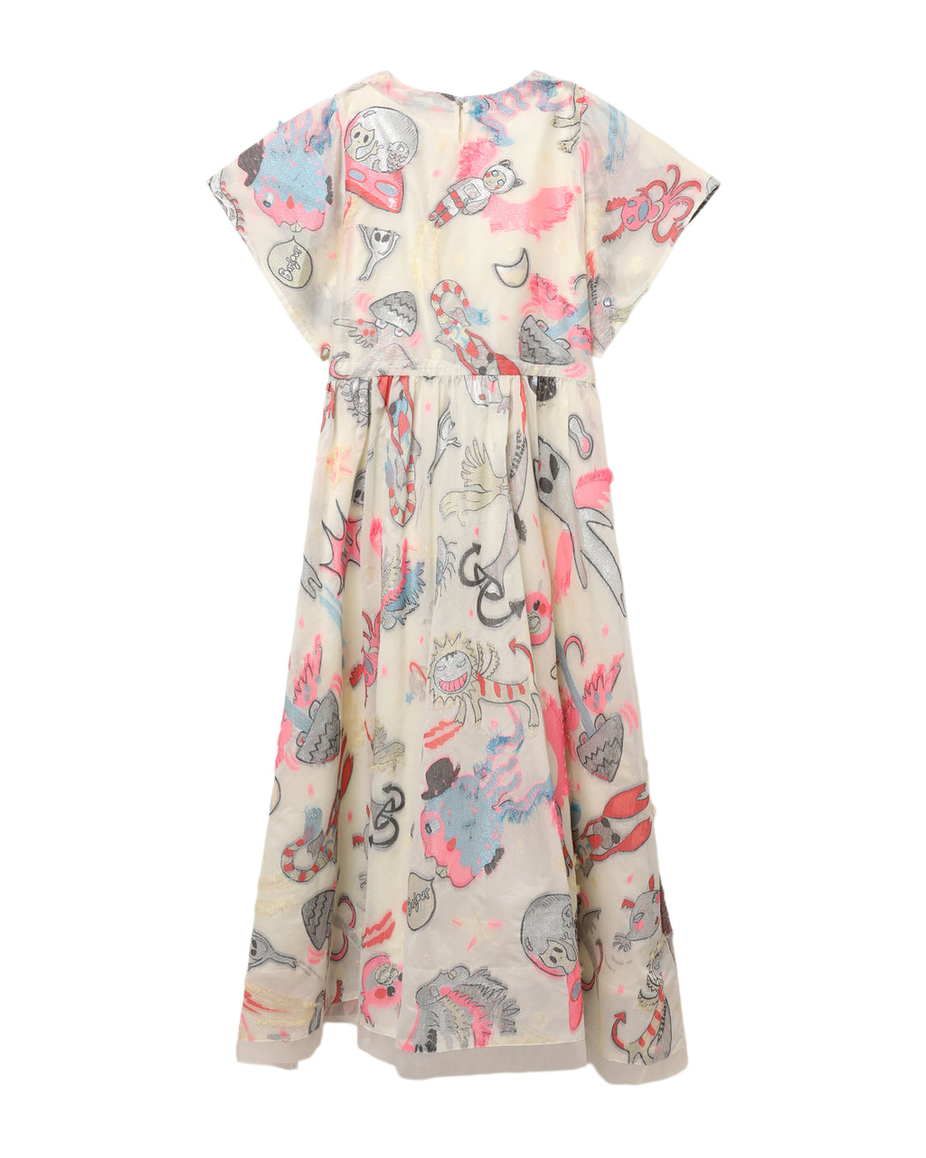 Printed gathered midi dress
