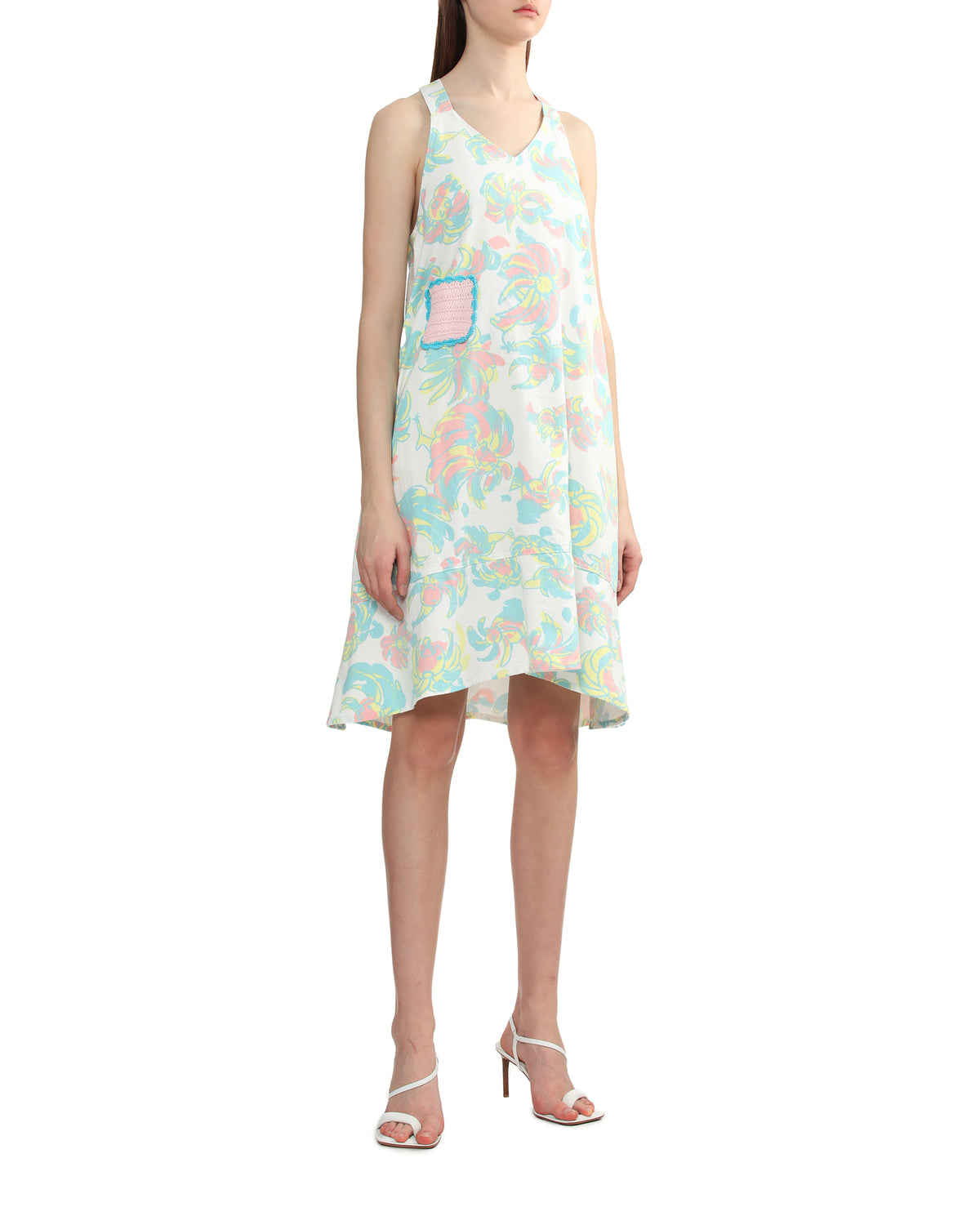 Floral sleeveless knee-high dress