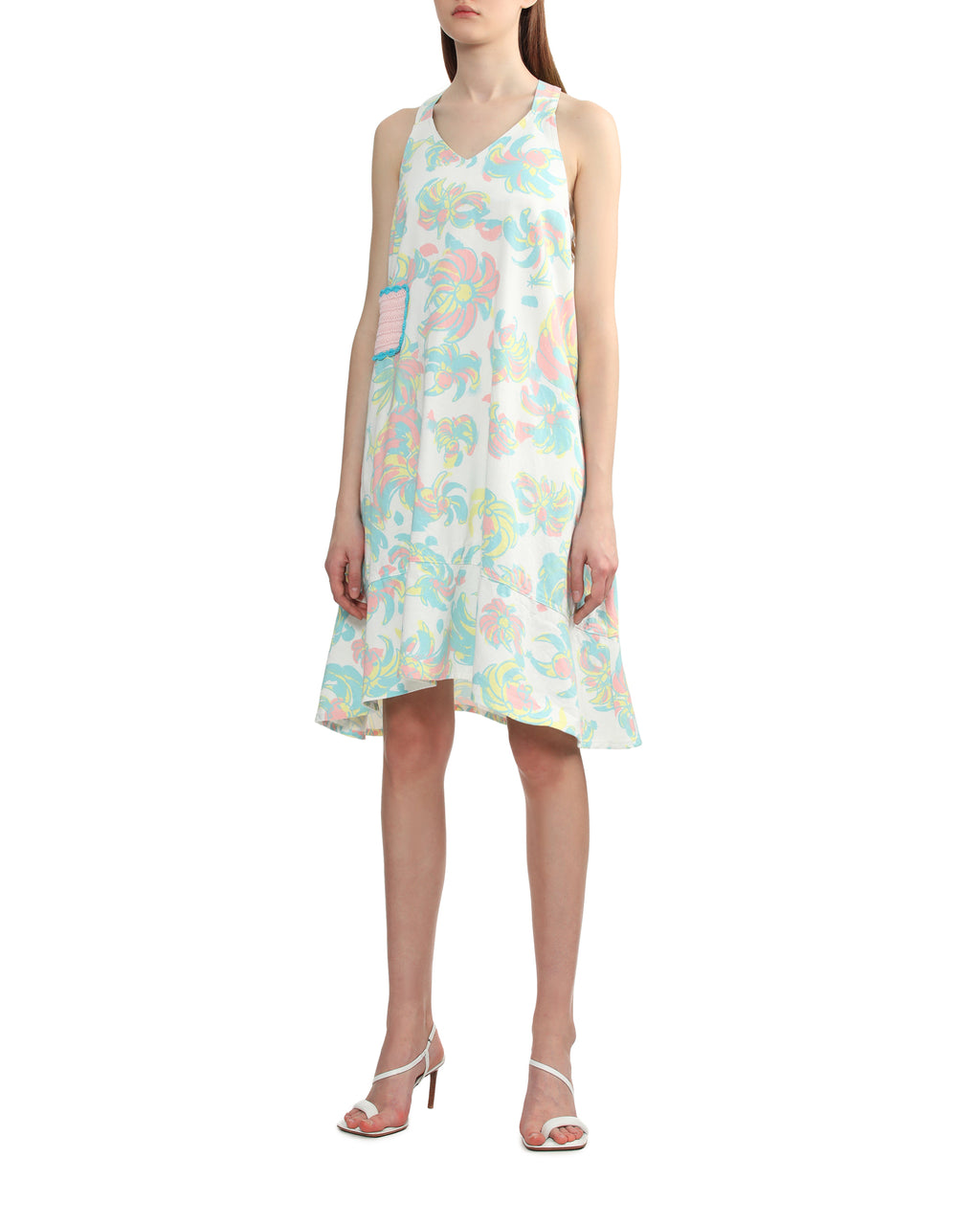 Floral sleeveless knee-high dress