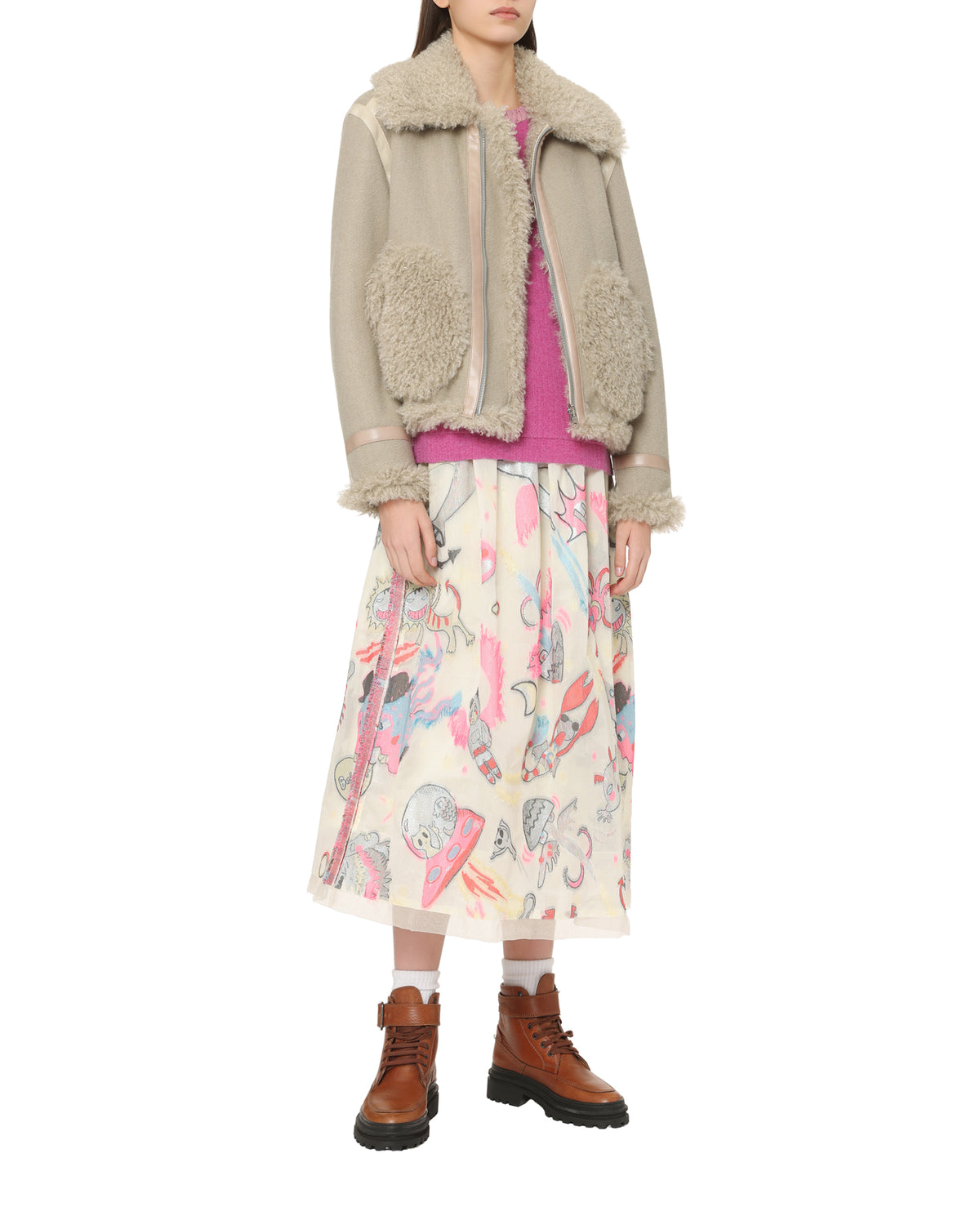 Fleece collar jacket