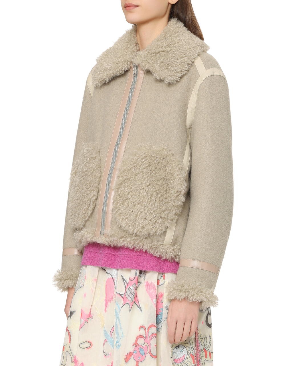 Fleece collar jacket