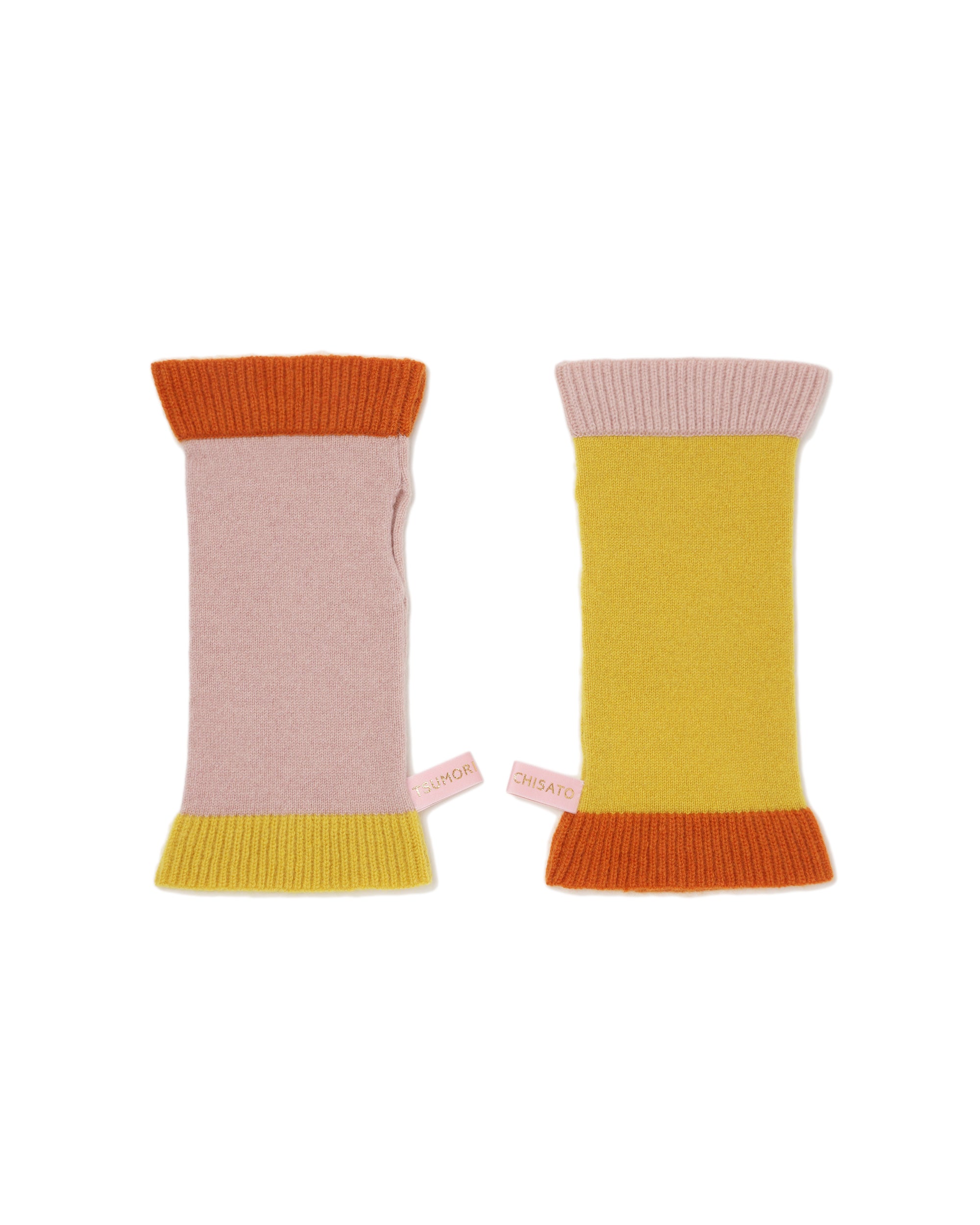 Colorblock knit gloves