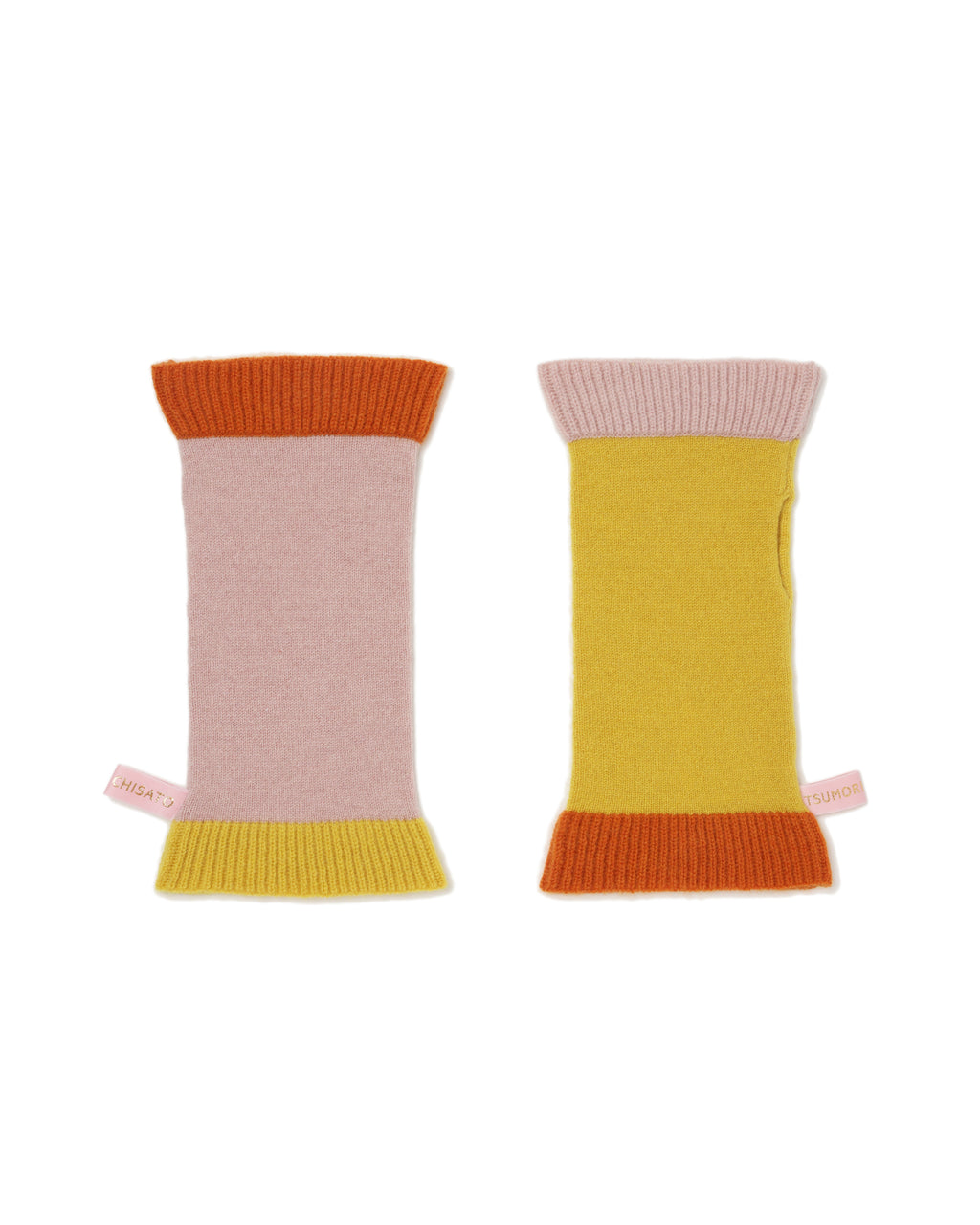 Colorblock knit gloves