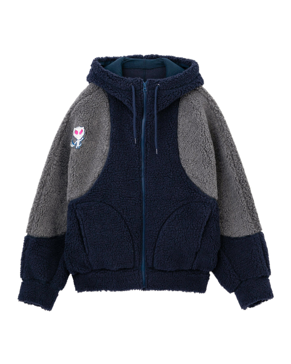 Fleece hooded jacket