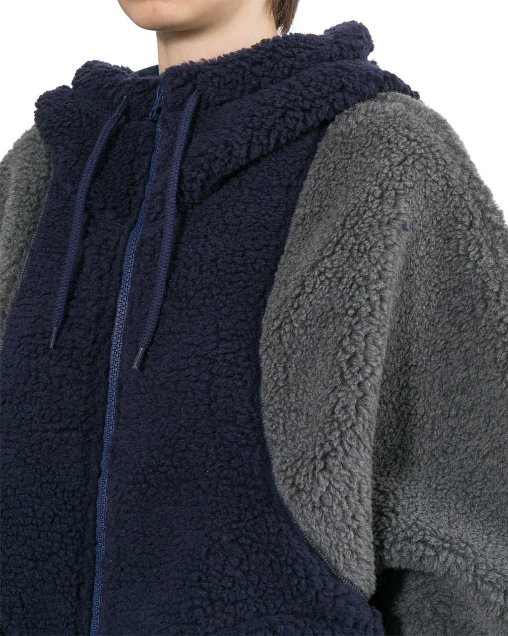 Fleece hooded jacket