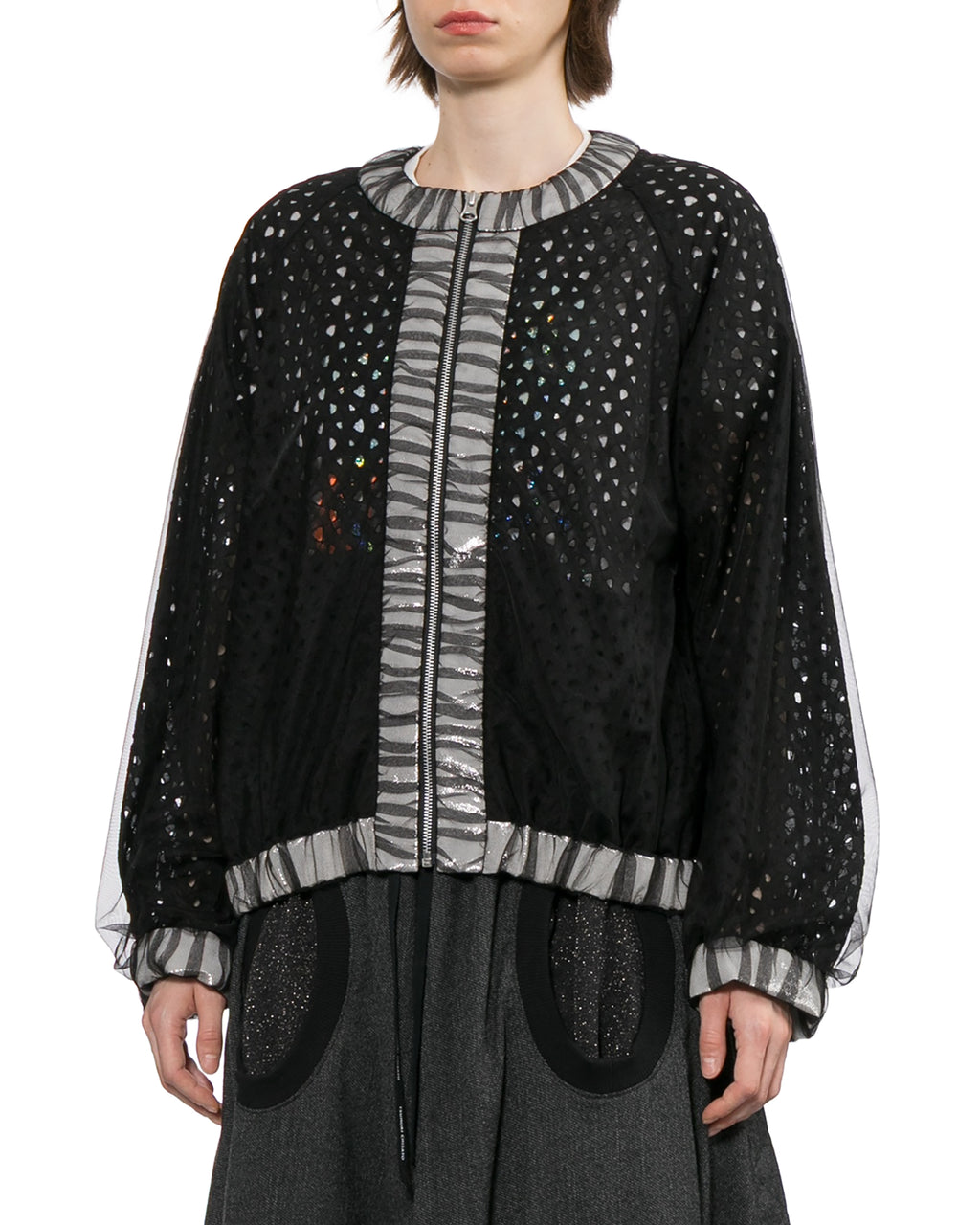 Mesh bomber jacket