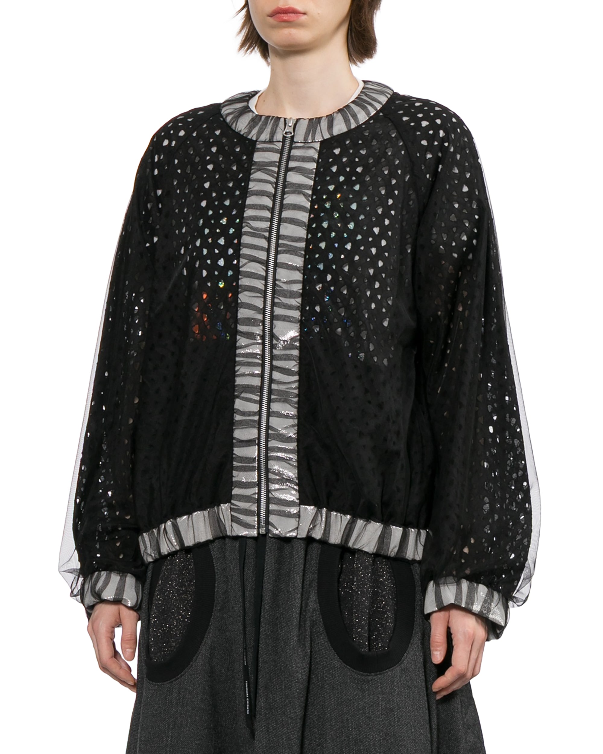 Mesh bomber jacket