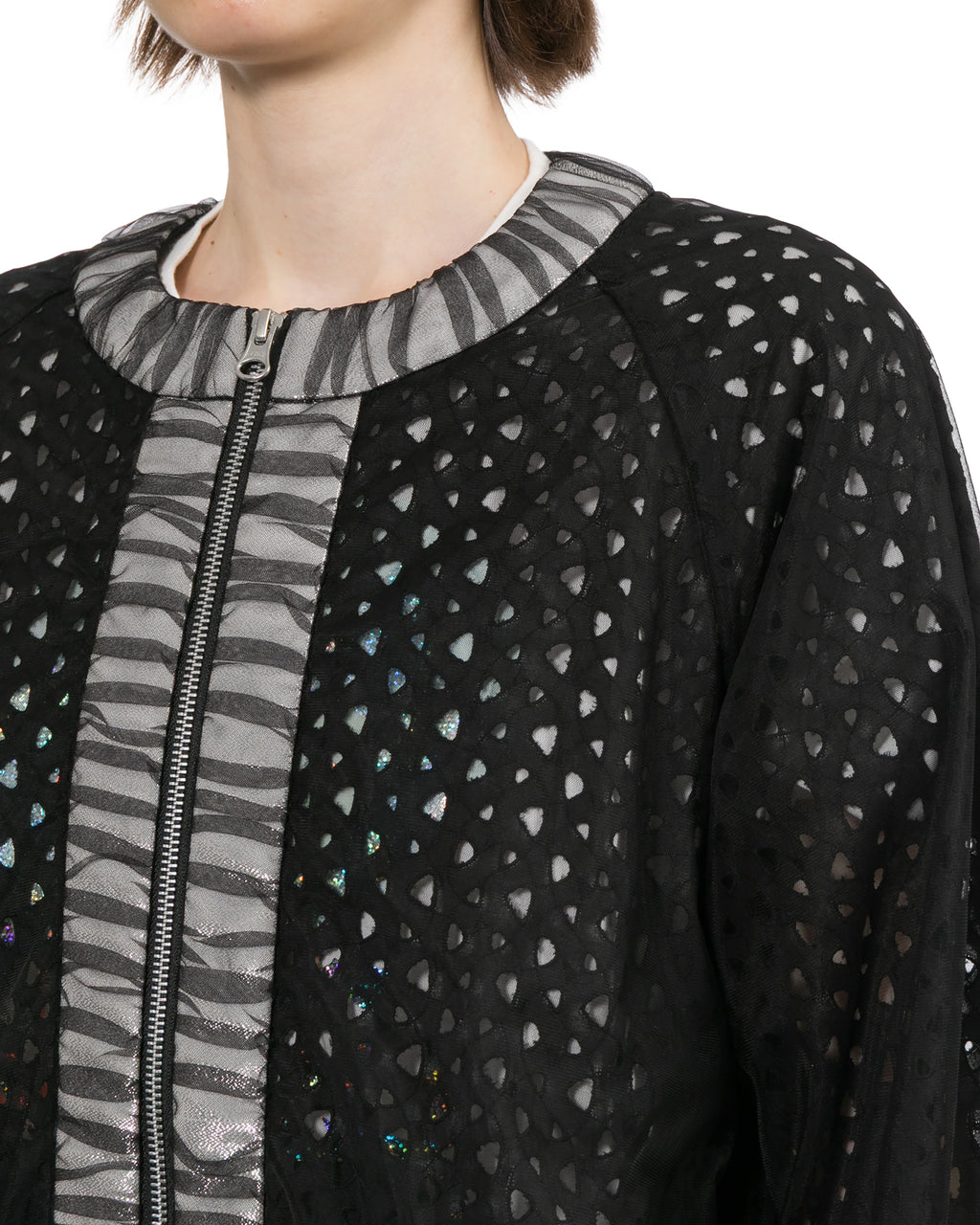 Mesh bomber jacket