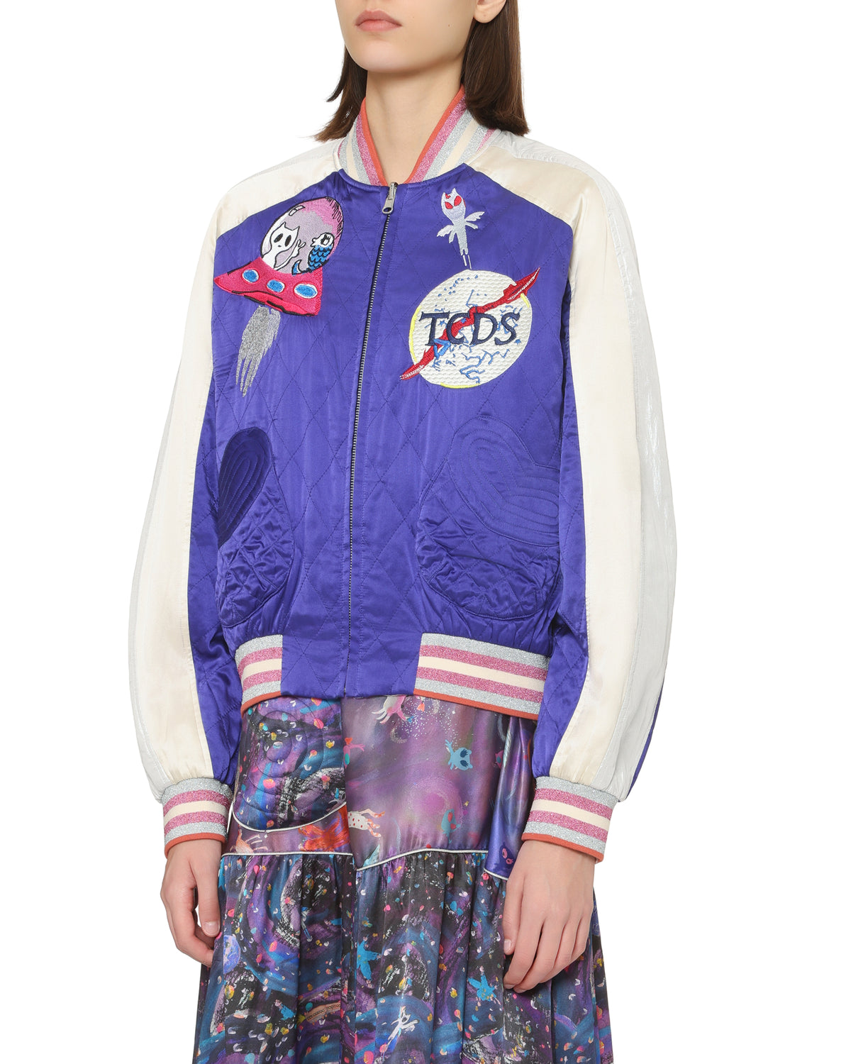Embroidered varsity jacket