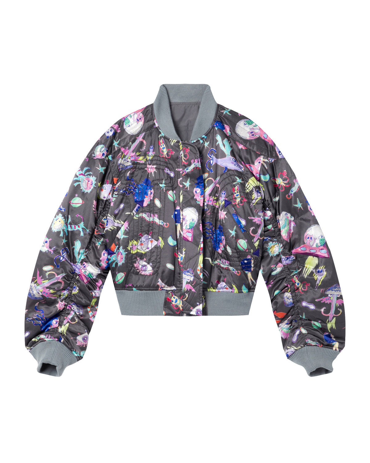 Graphic bomber jacket