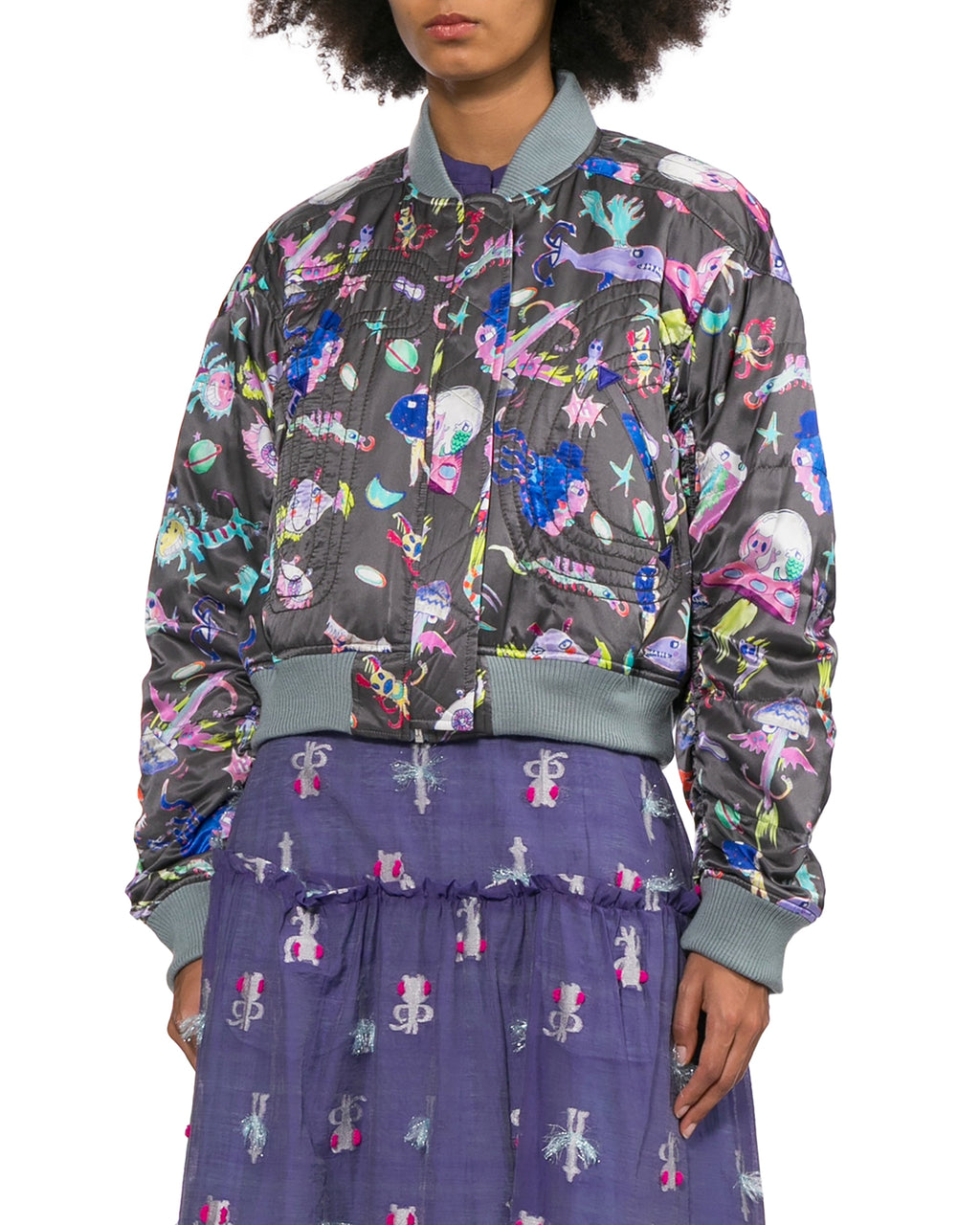 Graphic bomber jacket