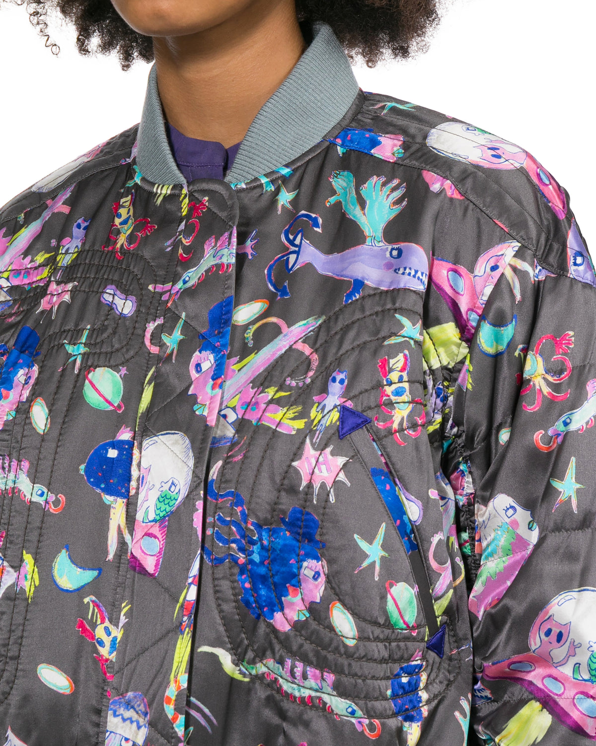 Graphic bomber jacket