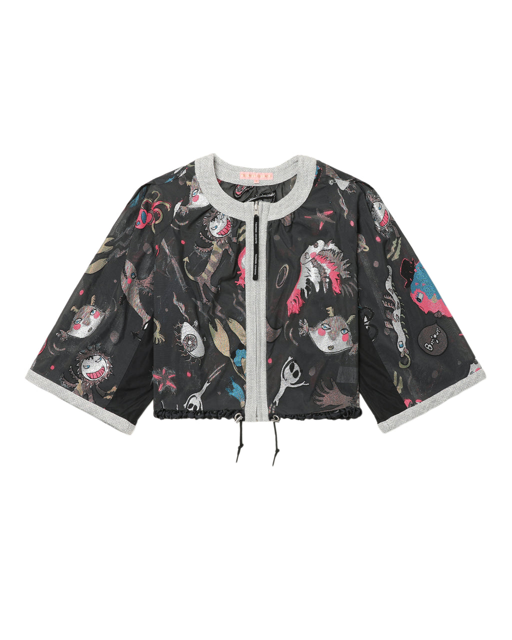 Cartoon print cropped jacket