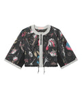 Cartoon print cropped jacket