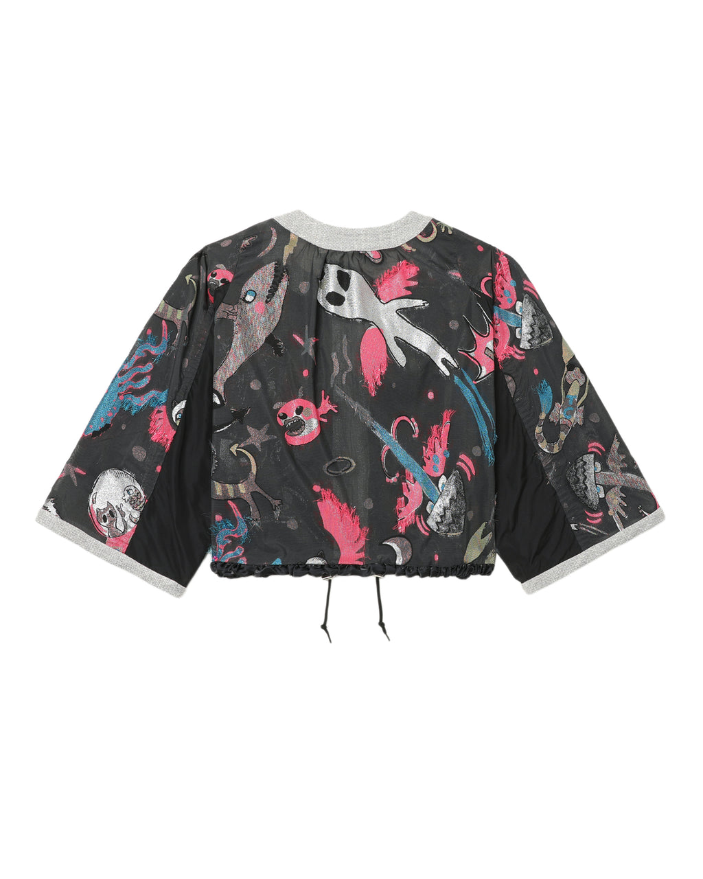 Cartoon print cropped jacket
