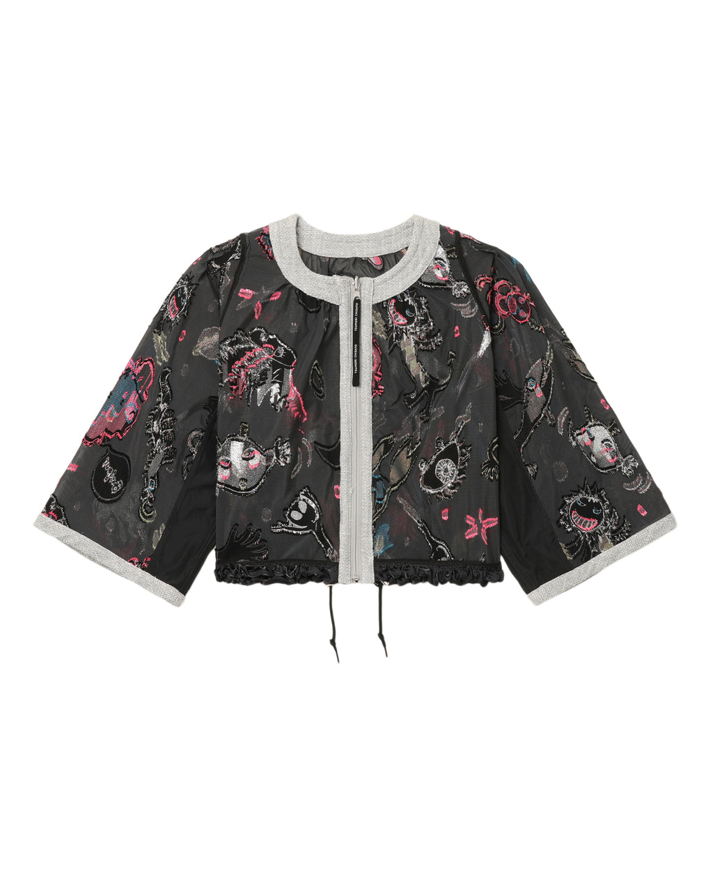 Cartoon print cropped jacket