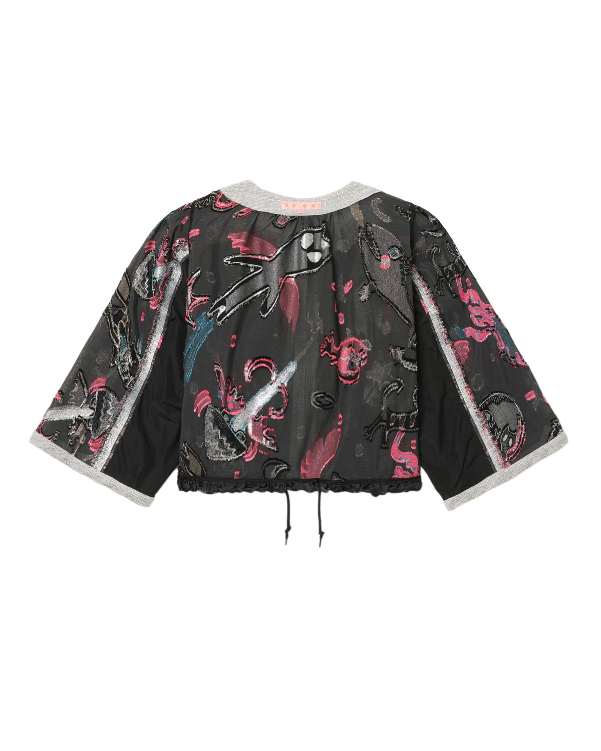 Cartoon print cropped jacket