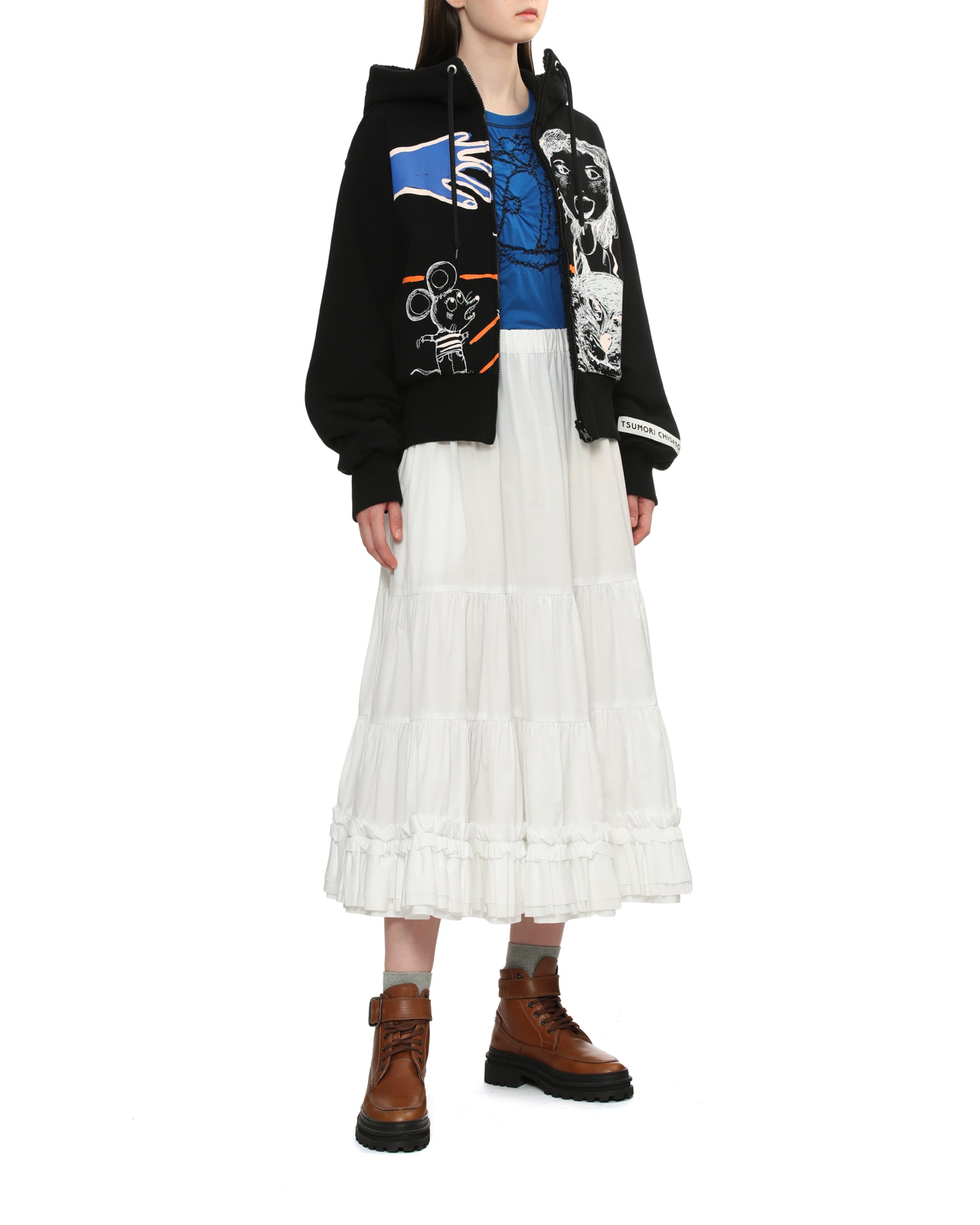Graphic hooded jacket