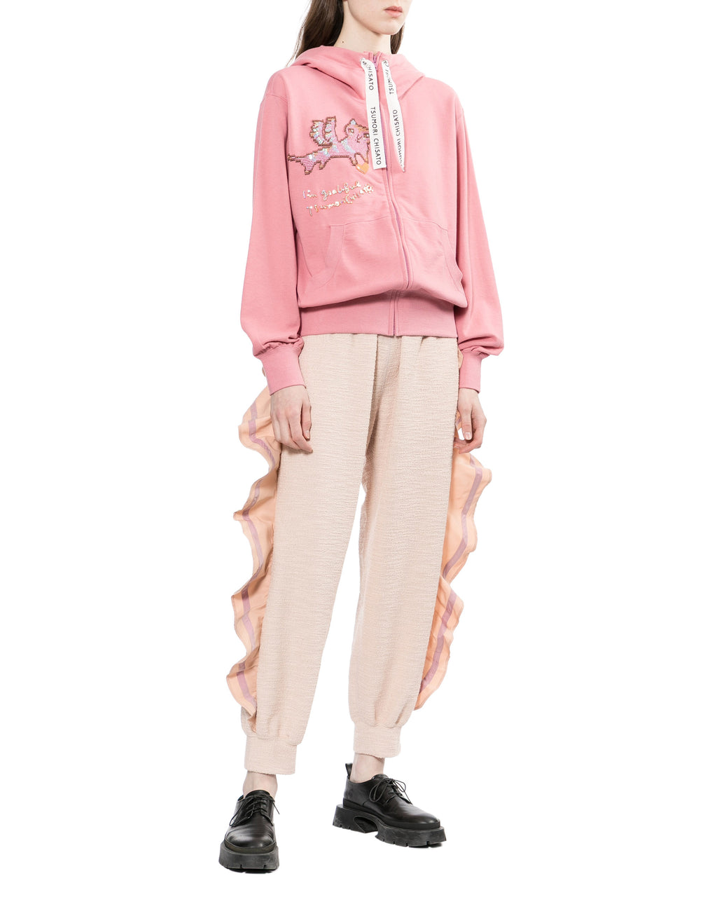 Embroidered embellishment hoodie