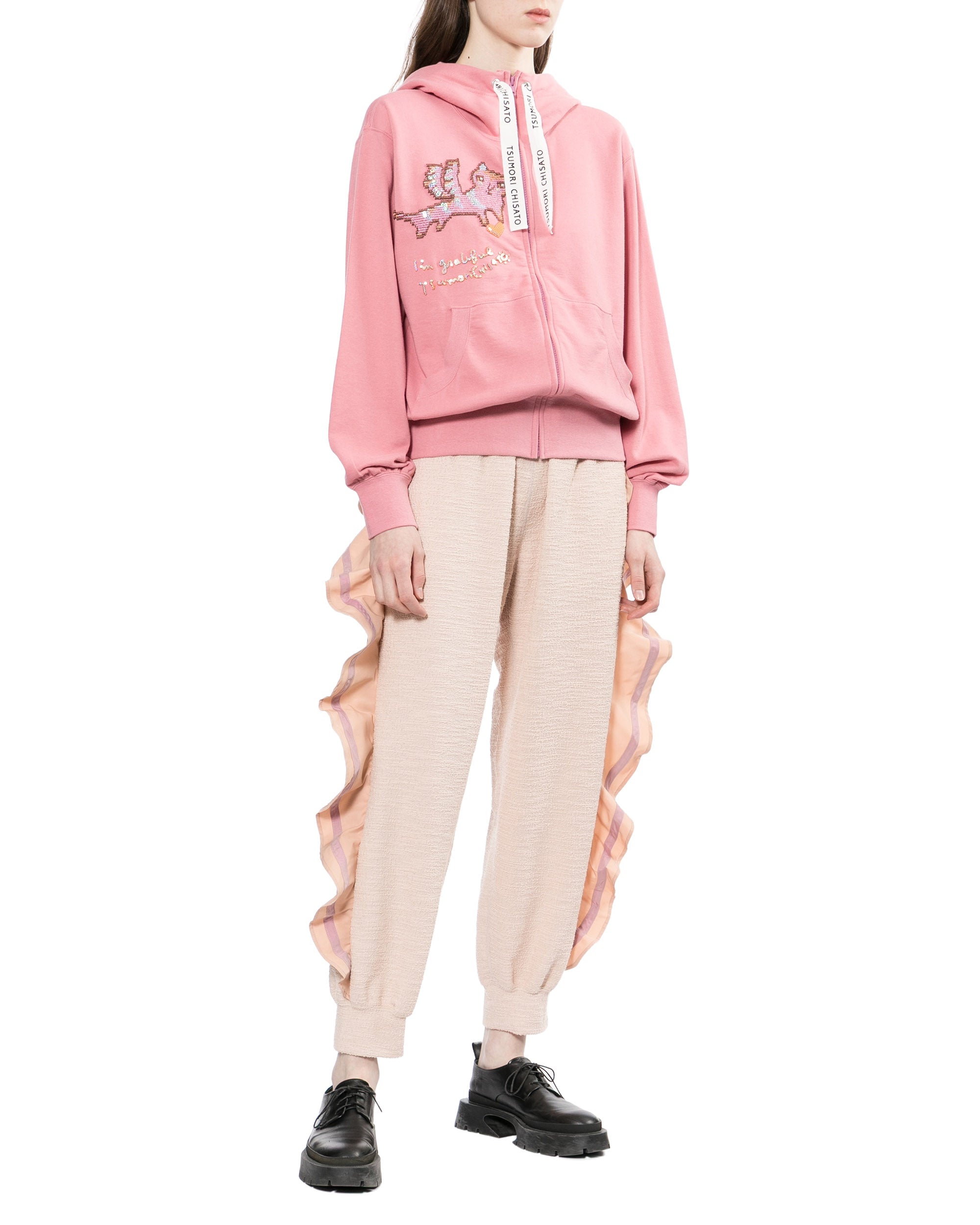 Embroidered embellishment hoodie